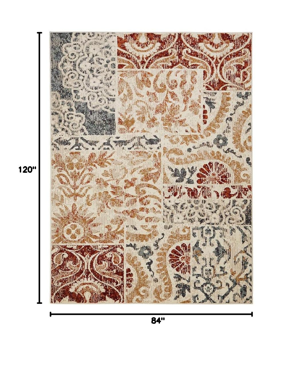 Wissota Trader Tamarai 8x10 ft Indoor Area Rug - Soft Non-Slip Living Room Carpet for Dining Room, Bedroom & Home Office Decor | Perfect for Family Gatherings & Cozy Home Atmosphere