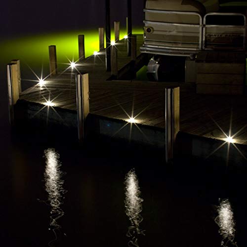 DEKOR Dock Dots LED Recessed Lights - Waterproof Low Voltage Lighting for Piers, Docks & Marinas (4-Pack Add-On) - Perfect for Nighttime Safety and Coastal Ambiance