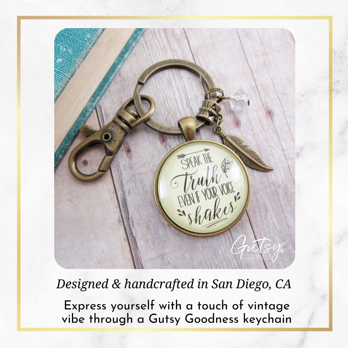 Speak Truth Even If Your Voice Shakes Keychain - Inspirational Bravery Jewelry with Motivational Message - Perfect for Gifts, Daily Encouragement & Self-Expression