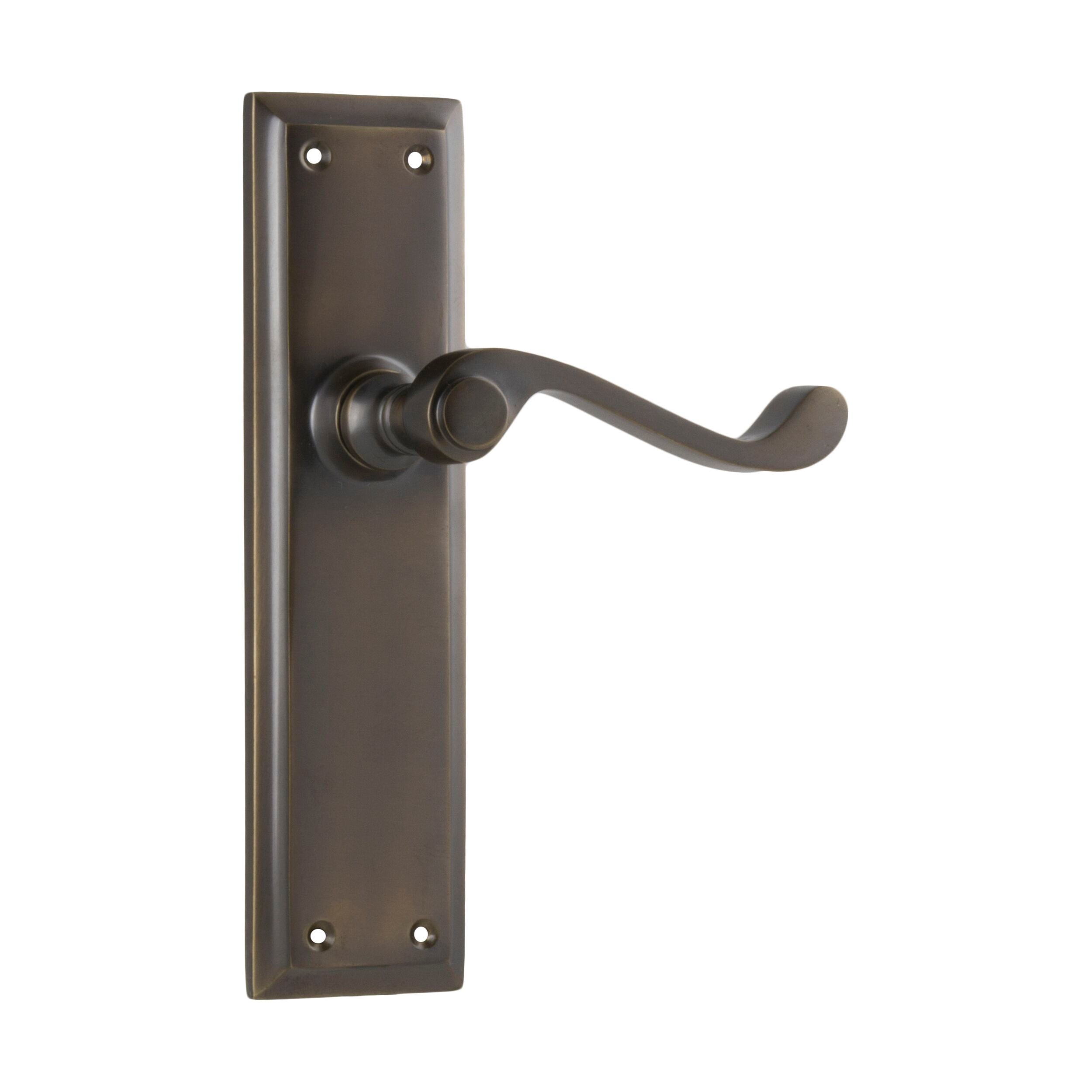 Antique Brass Door Lever Milton Latch Pair - H200xW50xP68mm - Vintage Style Door Handle for Interior/Exterior Doors - Perfect for Home, Office, and Commercial Spaces