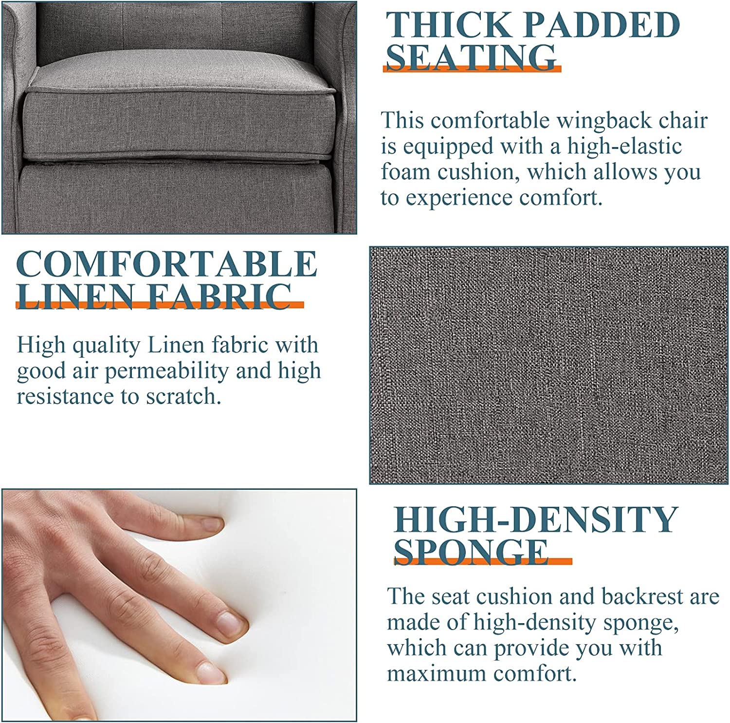 Premium Wingback Recliner Chair Set of 2 with Massage & Heat Function - Gray Fabric Push Back Accent Chairs with Diamond Tufted Design - Perfect for Living Room, Bedroom & Home Theater Relaxation