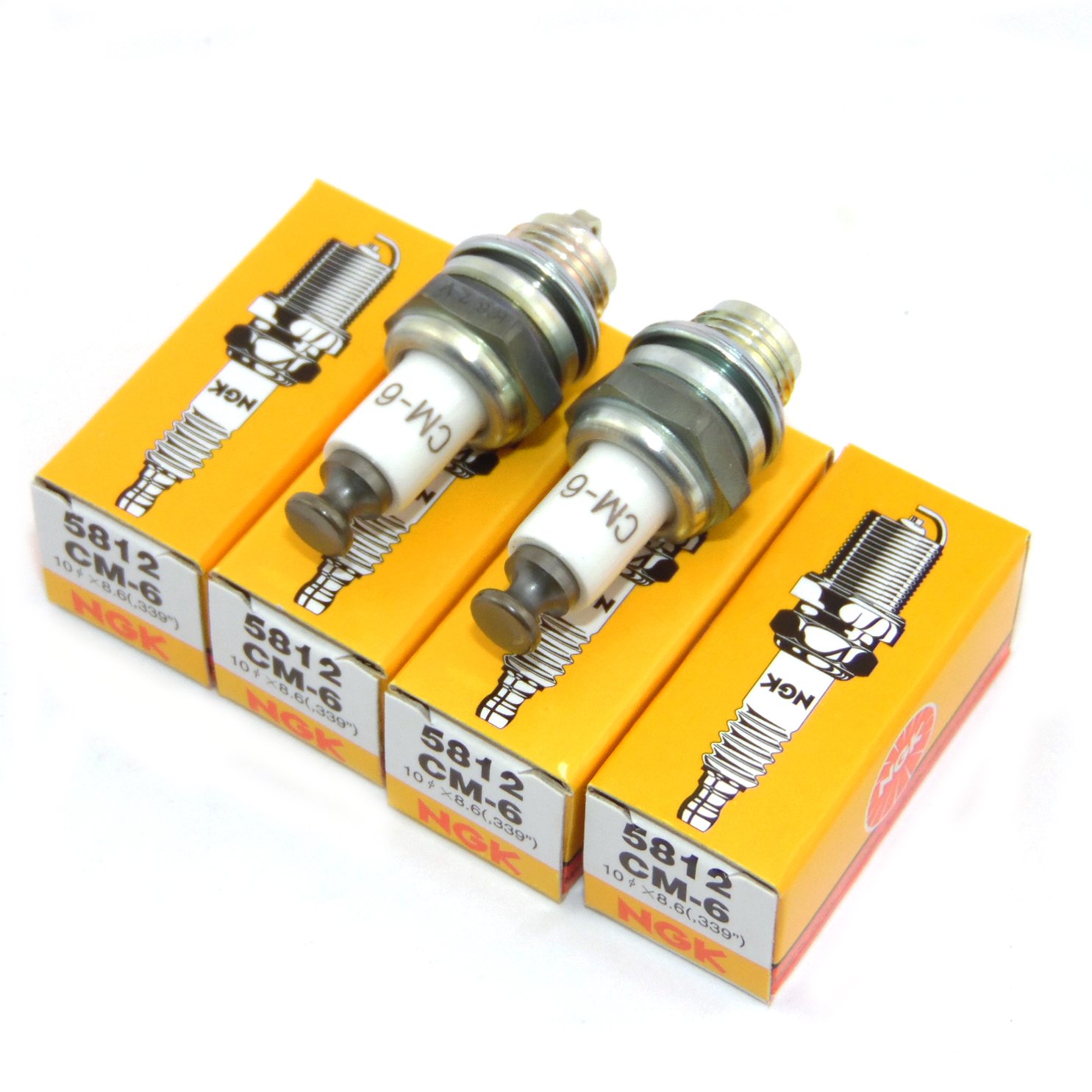 5812 CM6 CM-6 Spark Plugs (4 Pack) - High Performance Ignition Plugs for Cars, Trucks & Motorcycles - Perfect for Engine Tune-Ups & Maintenance