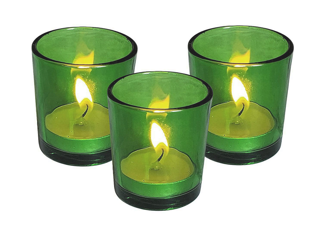 10 Pack Green Glass Votive Candle Holders - Elegant Table Centerpieces for Christmas, Wedding, Anniversary, Party & Home Decor | Perfect for Romantic Dinners, Holiday Decorations & Special Events
