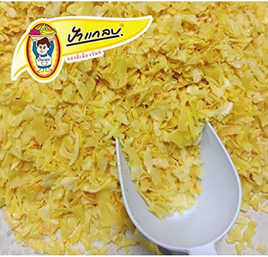 Premium 500g Thai Monthong Fried Durian Chips - Crispy Yellow Vegan Snack (Pack of 4) | Exotic Fruit Gift | Perfect for Parties, Travel & Healthy Snacking