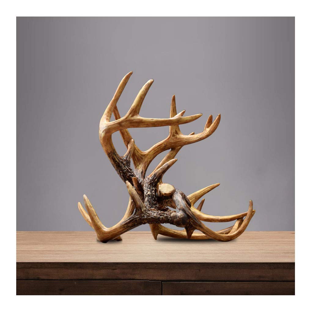 SHUNFAYOUXIANGS Small Antler Wine Rack - Decorative Shelf & Floor Wine Bottle Holder for Kitchen, Dining Table, Bar - Handcrafted Diagonal Wine Storage Home Decor