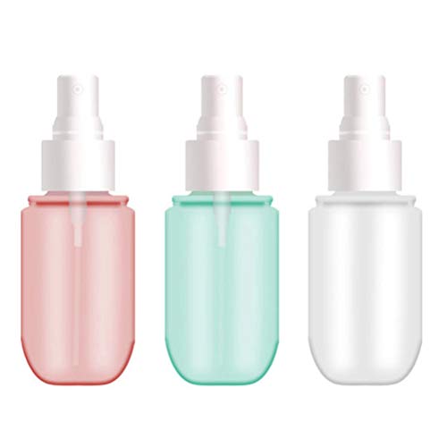 FOMIYES 3-Pack 60ml Empty Refillable Perfume Spray Bottles - Transparent Green & Red Plastic Pump Bottles for Women's Perfume, Toner & Essential Oils | Travel, Gym & Purse Essentials