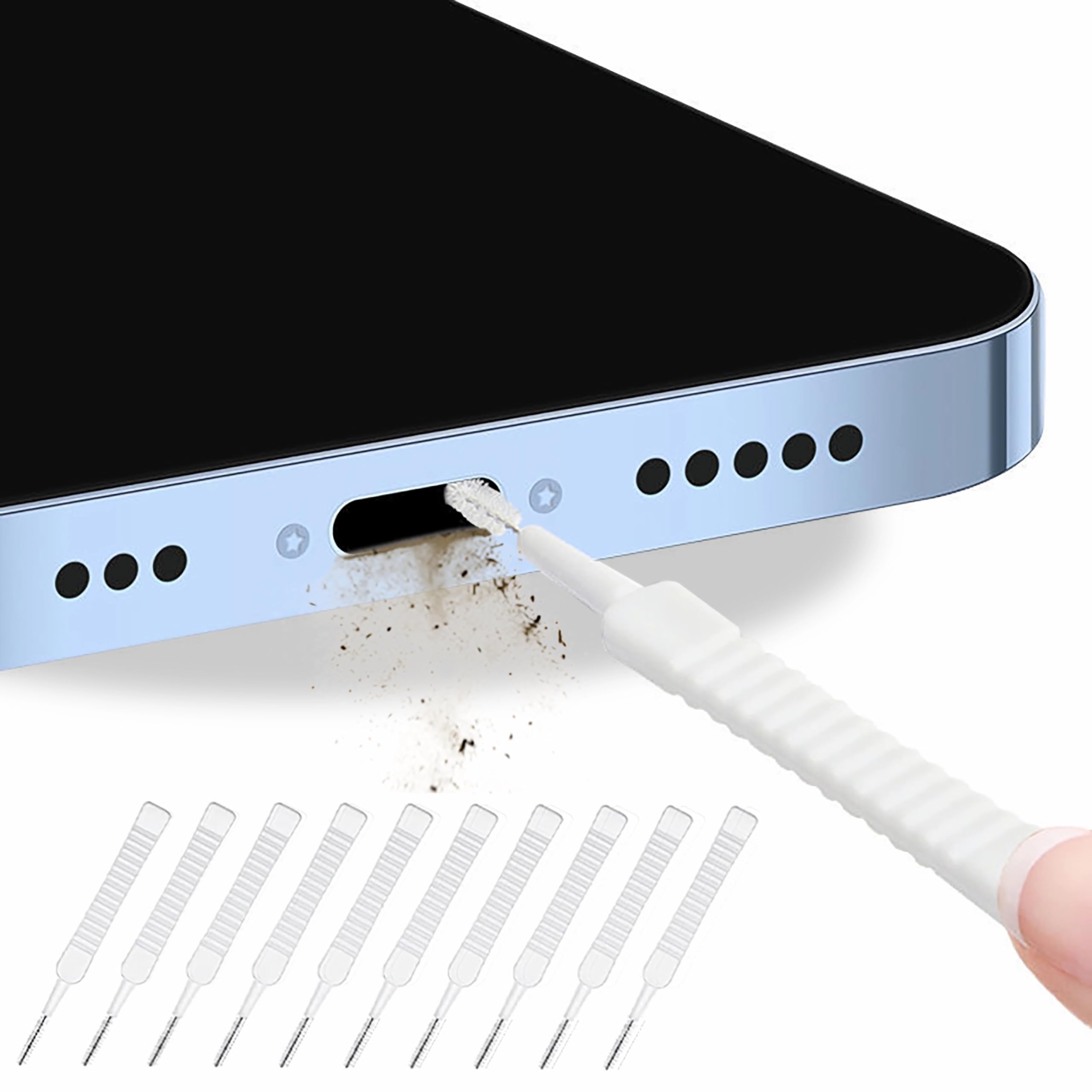 10-Piece Loirtlluy Mini Cleaning Brush Kit - Anti-Clogging Nylon Bristle for Phone Speaker, Receiver, AirPods, iPhone, Keyboard & Car Vents - Perfect for Electronics, Gadgets & Car Interior Cleaning