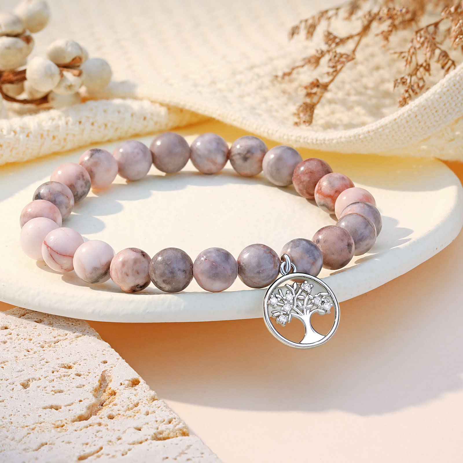 Tree of Life Bracelet for Women - Spiritual Jewelry Gift for Grandma, Mom, Aunt, Sister & Teacher - Birthday, Christmas, Wedding & Mother's Day Present - Perfect for Meditation, Yoga & Daily Wear