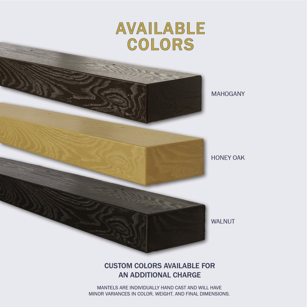 Lexington Hearth Classic Concrete Faux Wood Fireplace Mantel Shelf - Perfect for Living Room, Bedroom & Home Decor