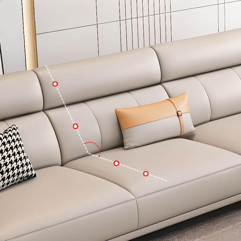 L-Shaped Pine Wood Reclining Sofa in Tangerine Orange - Left Facing Sectional Couch for Living Room, Lounge & Home Theater Comfort