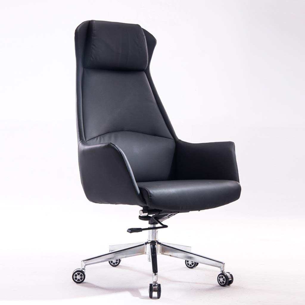 FMOGE Ergonomic Office Desk Chair - High Back Leather Executive Chair with Lumbar Support, Swivel & Rolling Computer Chair for Home & Office (Blue, Small Size) - Perfect for Long Work Hours & Gaming Sessions
