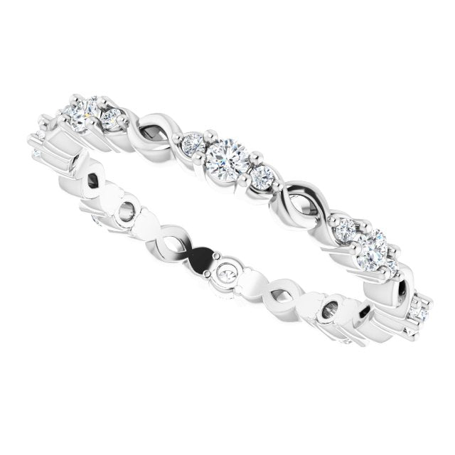 0.32 Carat Round Diamond Eternity Band Stackable Ring - Perfect for Wedding Bands, Anniversary Gifts & Everyday Elegance