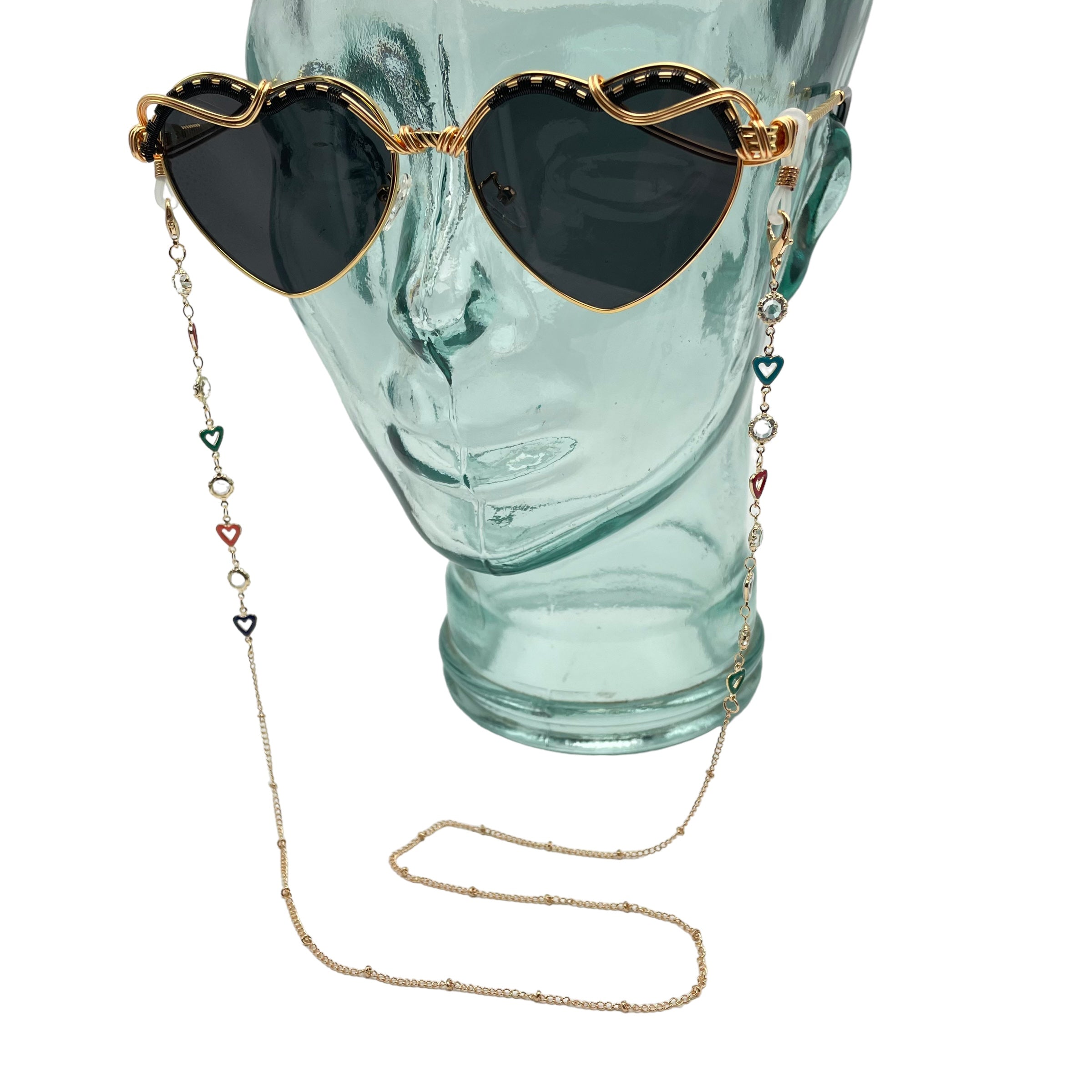 Mini Heart Sunglasses Chain - Stylish Eyewear Holder for Women & Men - Perfect for Beach, Pool, and Outdoor Activities