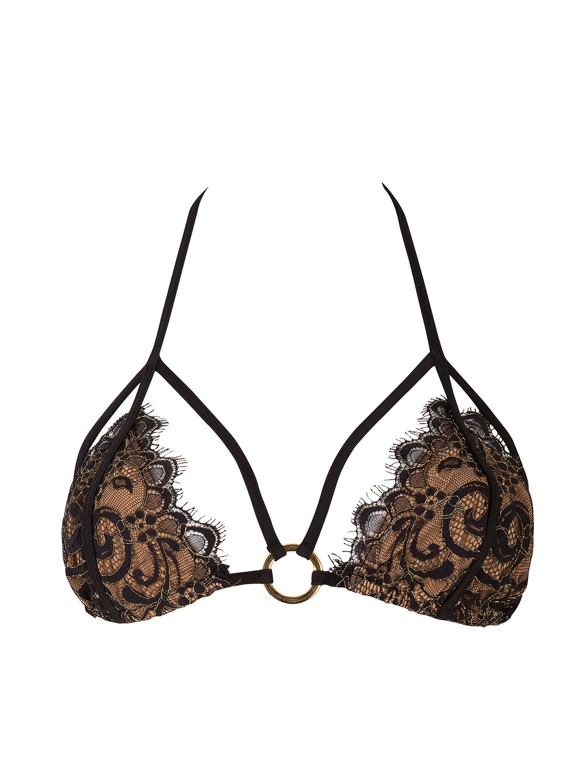 Beach Bunny 2015 Gunpowder & Lace Triangle Bikini Top R1507T1 - Black | Sexy Swimwear for Women | Perfect for Pool Parties & Summer Vacations