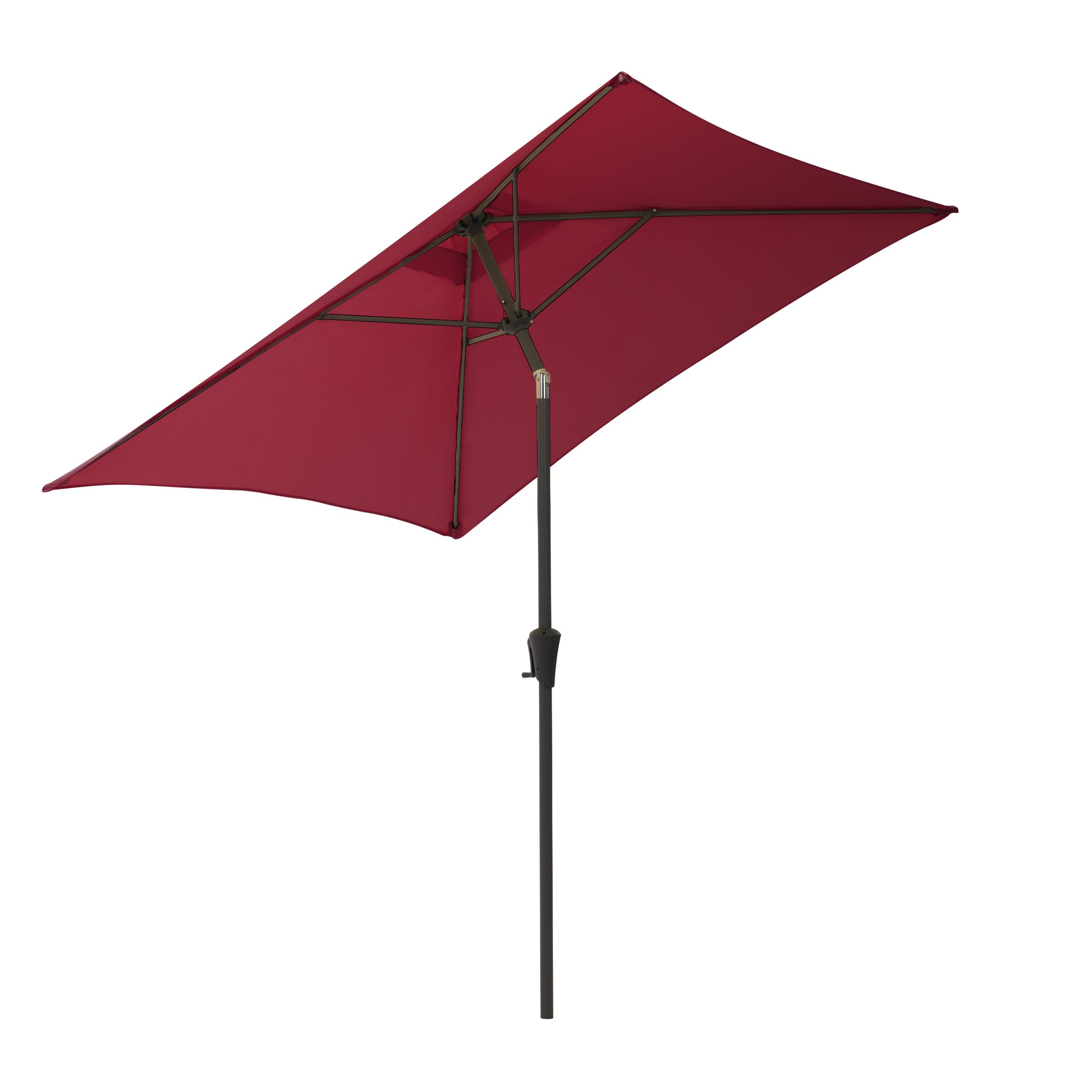CorLiving PPU-350-U Outdoor Patio Umbrella in Wine Red - UV Protection, Wind Resistant for Backyard, Poolside, and Garden Use