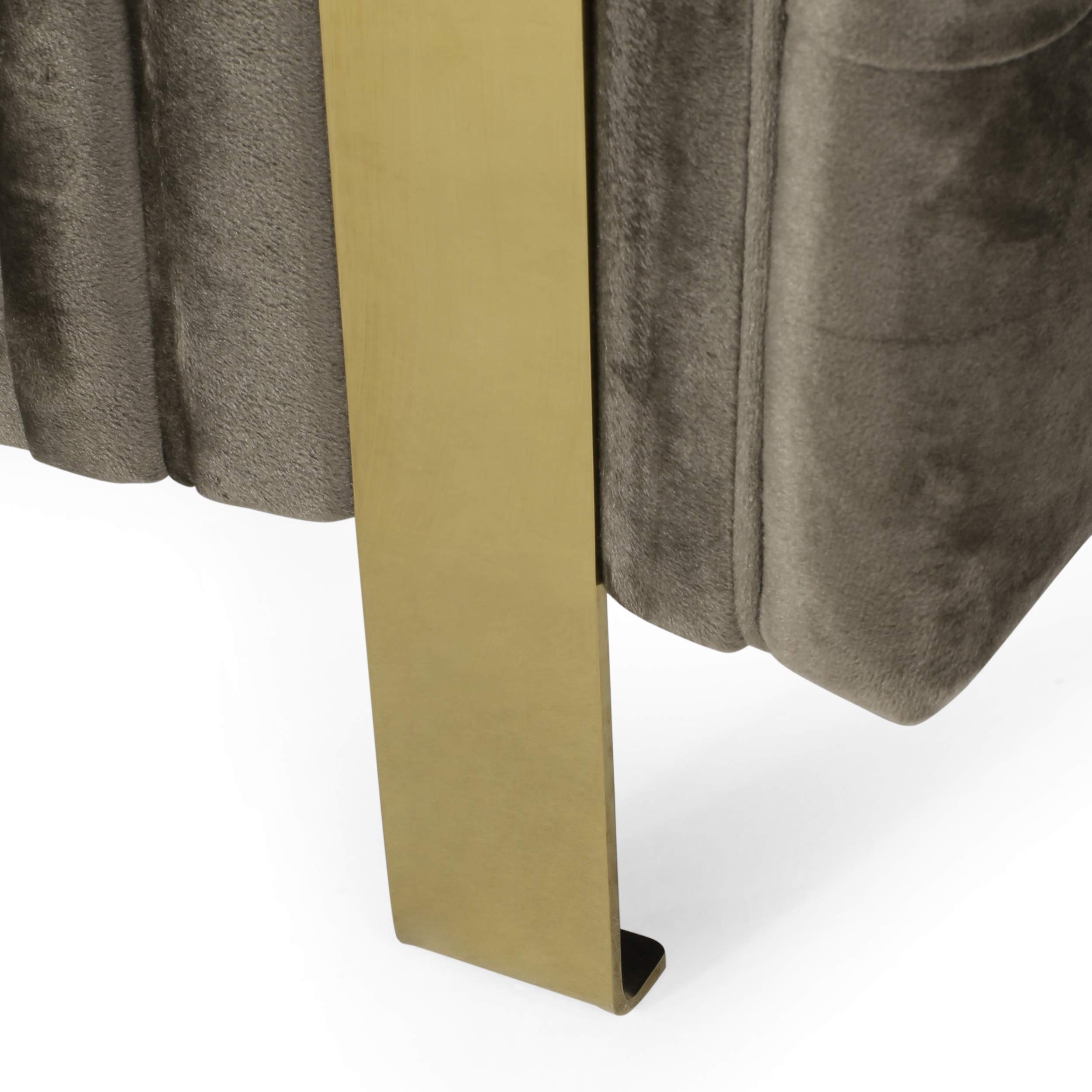 Christopher Knight Home Keyser Modern Gray & Gold Sofa - Stylish Living Room Furniture for Small Spaces & Apartments