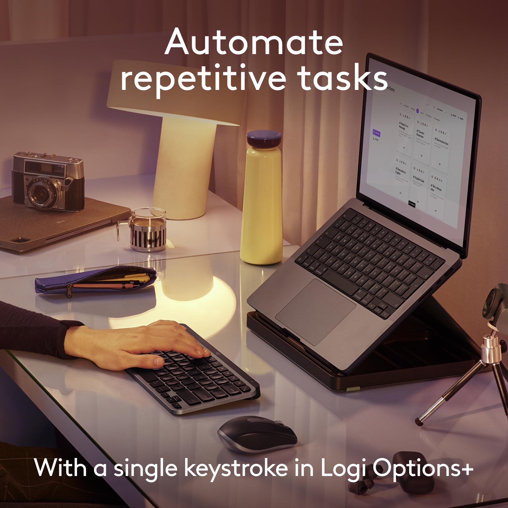 Logitech MX Keys Mini Wireless Keyboard for Mac - Compact Bluetooth Backlit Keyboard with USB-C, Tactile Typing | Compatible with MacBook Pro, Air, iMac, iPad (Space Gray) | Perfect for Home Office, Remote Work & Productivity