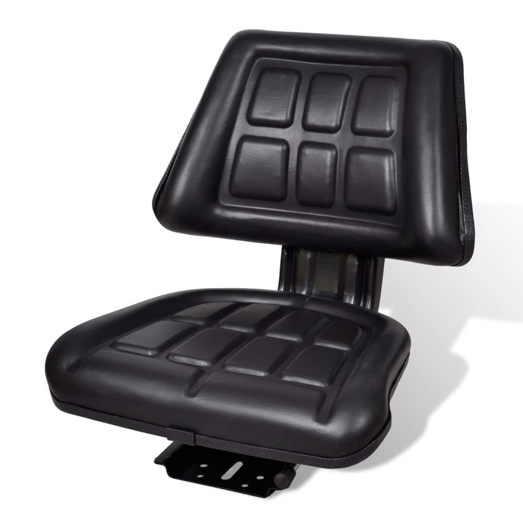 FAMIROSA Black Tractor Seat with Backrest - High Back Low Suspension Tractor Seat 18.9