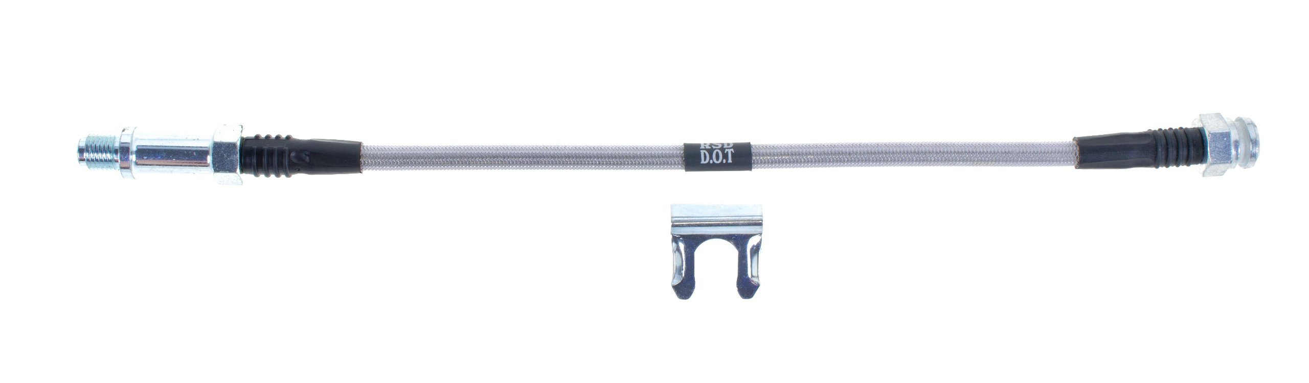 FH80S Stainless Steel Braided Front Drum Brake Hose - Durable & Flexible Replacement for Enhanced Braking Performance - Ideal for Trucks, SUVs, and Off-Road Vehicles