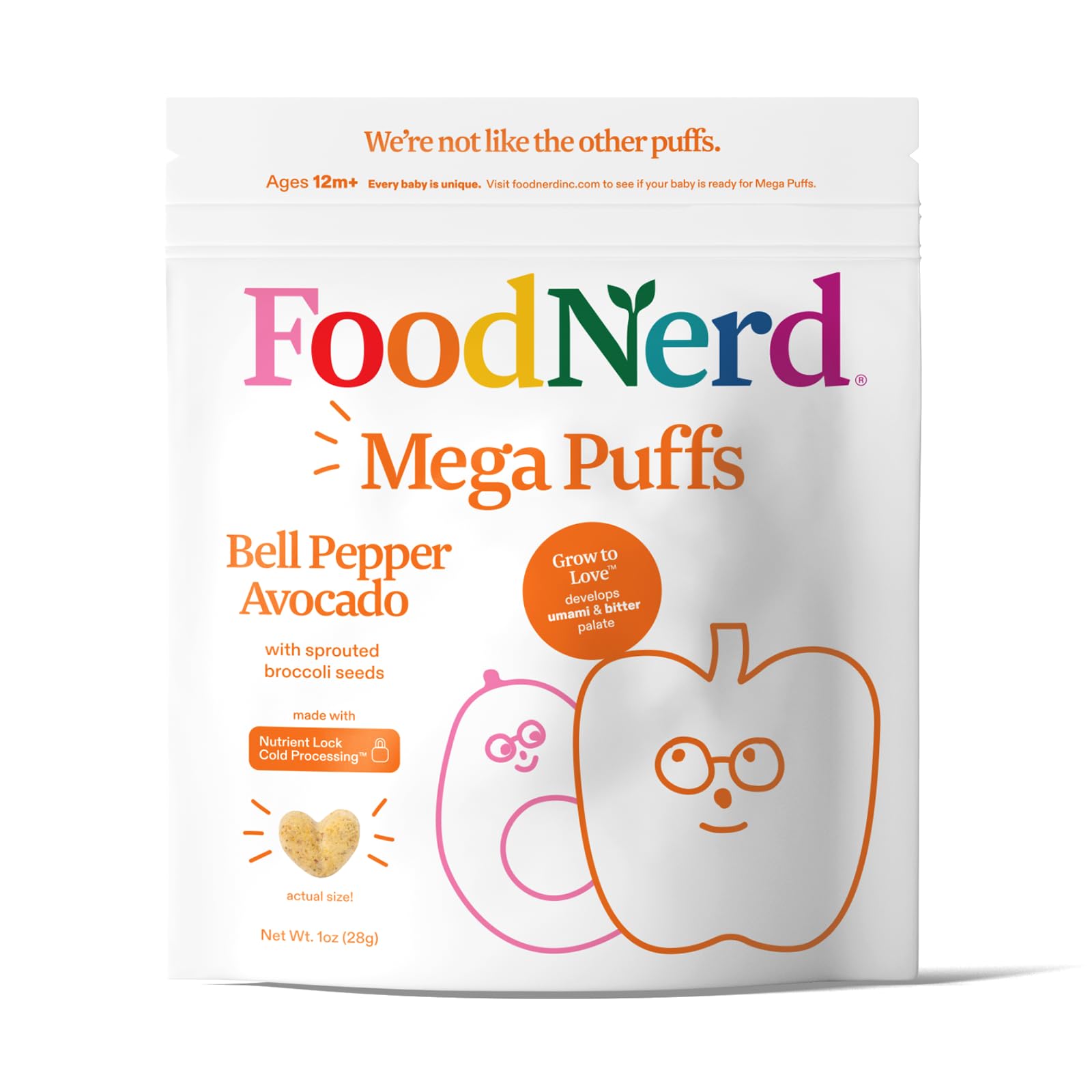 Organic Mega Puffs Variety Pack for Babies & Toddlers - 100% Fruits & Vegetables Snacks with Sprouted Broccoli Seeds - All Natural Healthy Kid Snacks (10 Pack) - Perfect for On-the-Go, Lunchboxes & Daycare Snack Time
