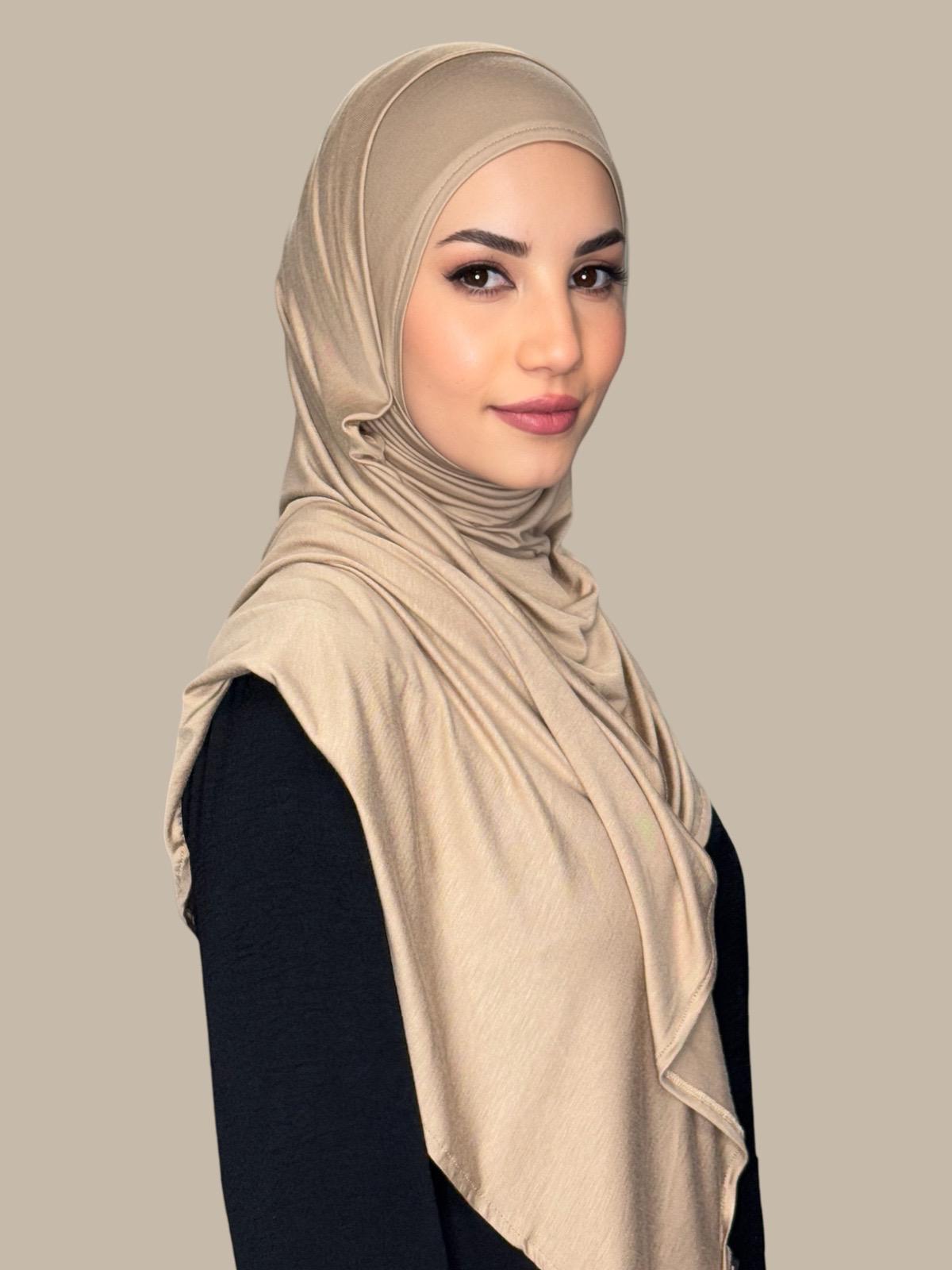 Premium Pre-Sewn Jersey Hijab Scarf - Soft & Comfortable Muslim Headwear for Women - Perfect for Daily Wear, Prayer, and Special Occasions