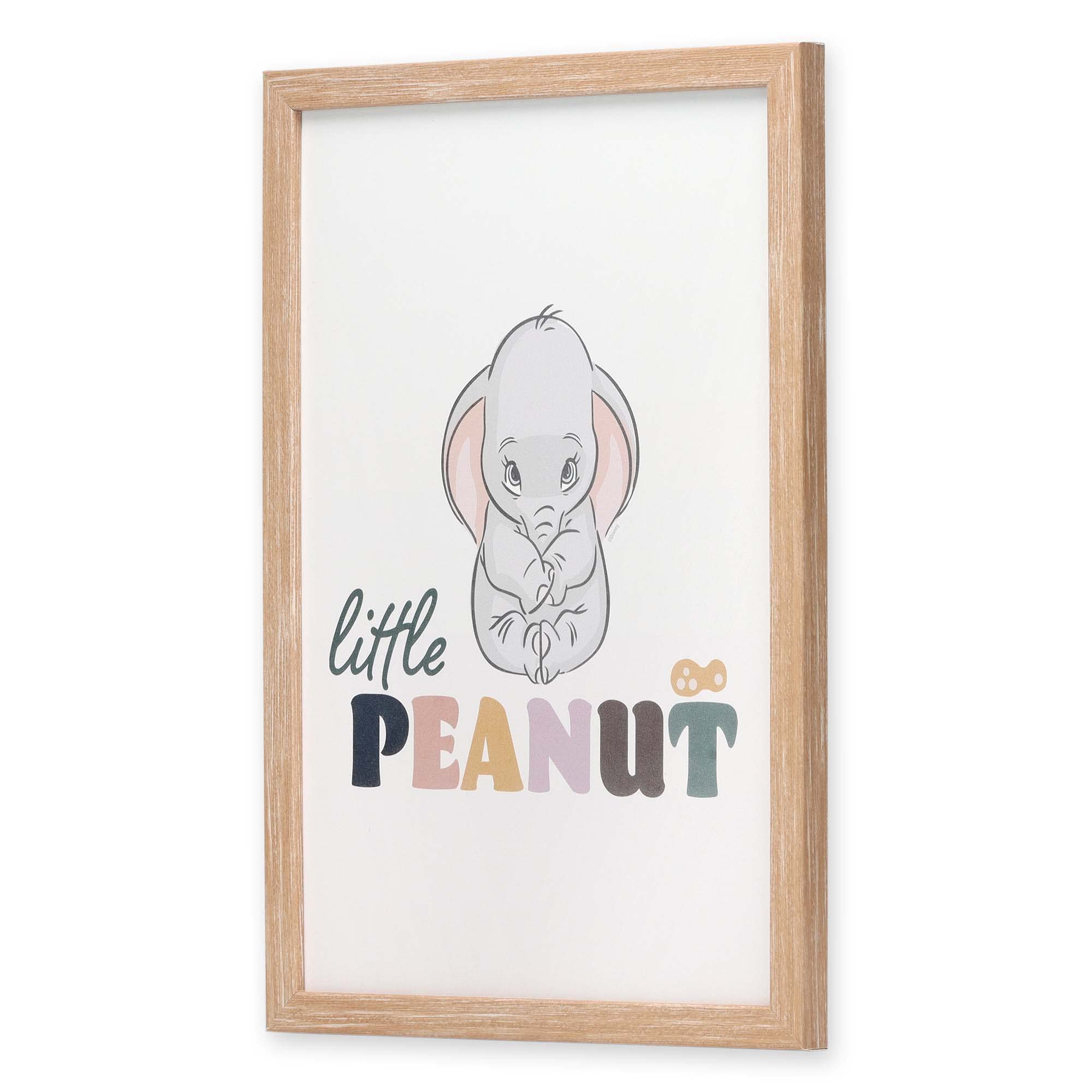 Disney Dumbo Little Peanut Framed Wood Wall Art - Cute Elephant Nursery Decor for Baby Room, Kids Bedroom & Playroom - Perfect Gift for Baby Showers & Birthday Parties