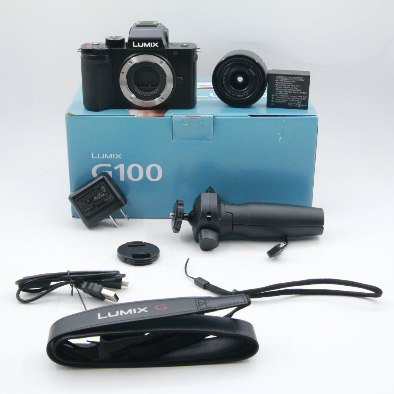 Open Box Excellent Condition Panasonic Lumix DC G100 Mirrorless Digital Camera with 12-32mm Lens & Tripod Grip Kit - Perfect for Vlogging, Travel Photography & Content Creation