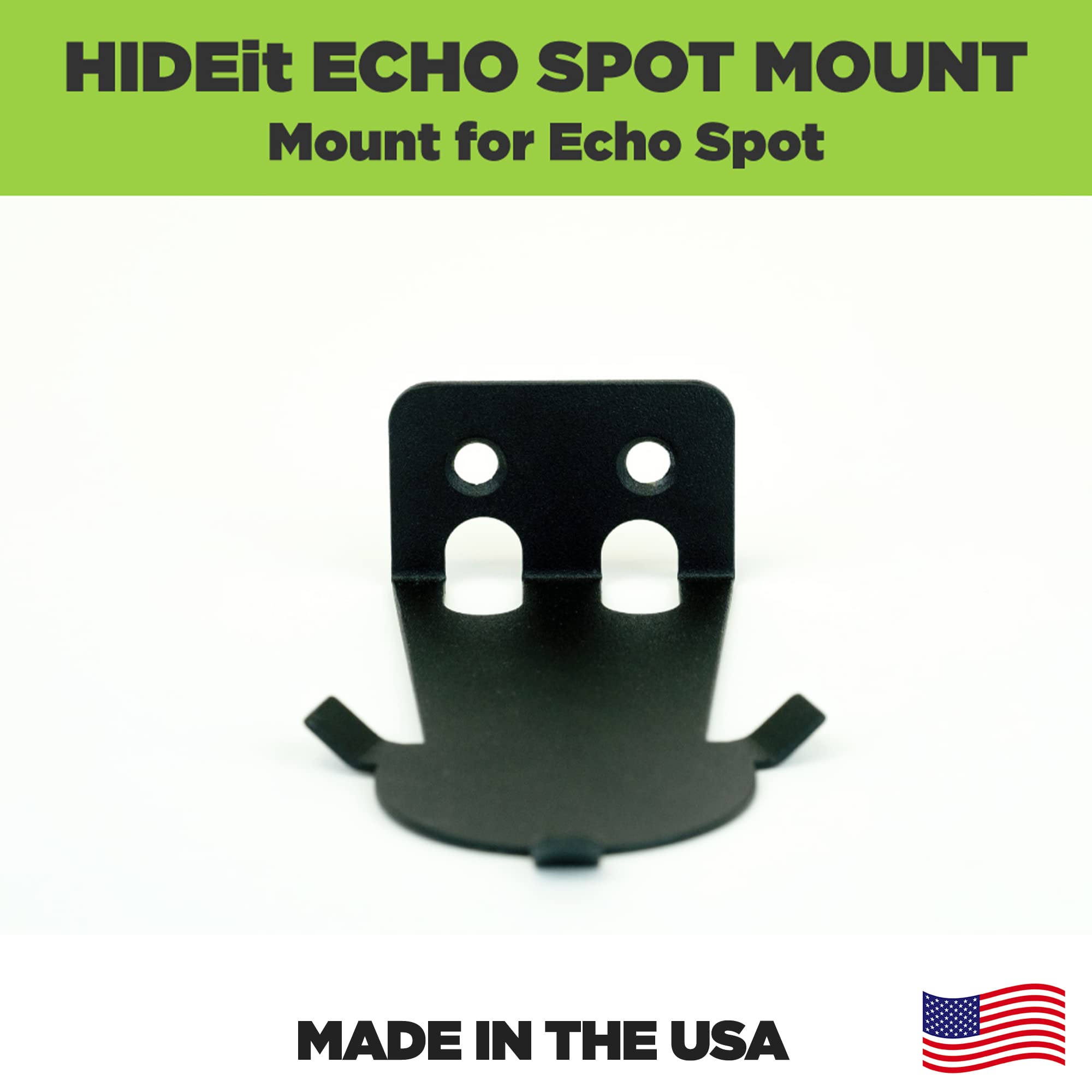 Hideit Mounts Wall Mount for Amazon Echo Spot - Black Steel Smart Speaker Holder | Made in USA | Perfect for Bedroom, Kitchen & Office Setup