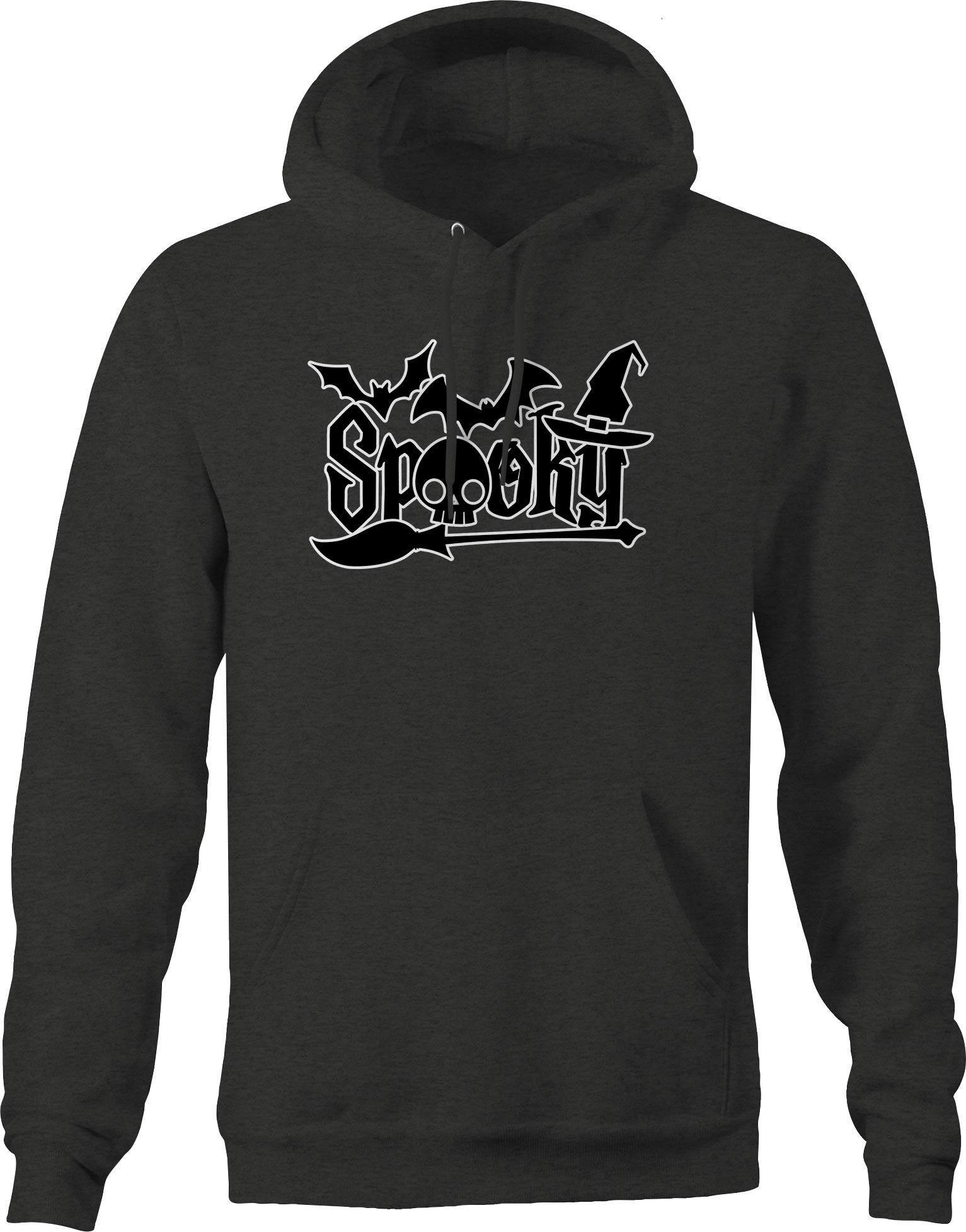 Spooky Halloween Costume Hoodies for Men - Dark Gray Pullover Sweatshirt | Scary Party Outfit, Cosplay & Trick or Treating