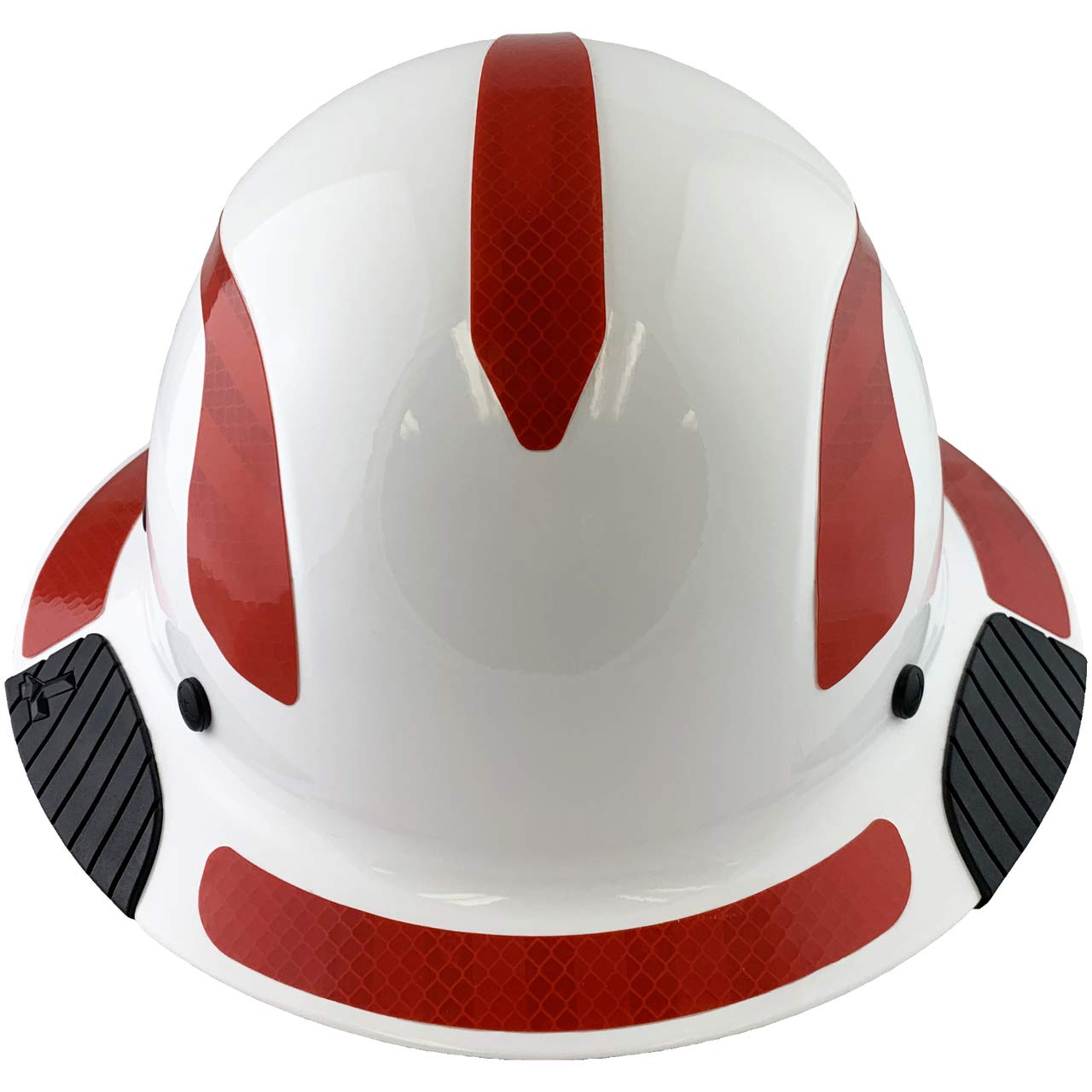Fiberglass Composite Full Brim Safety Hard Hat - ANSI Certified Lift Helmet with Reflective Decals (White/Red) & Free Tote Bag - Ideal for Construction, Roofing & Industrial Work Safety
