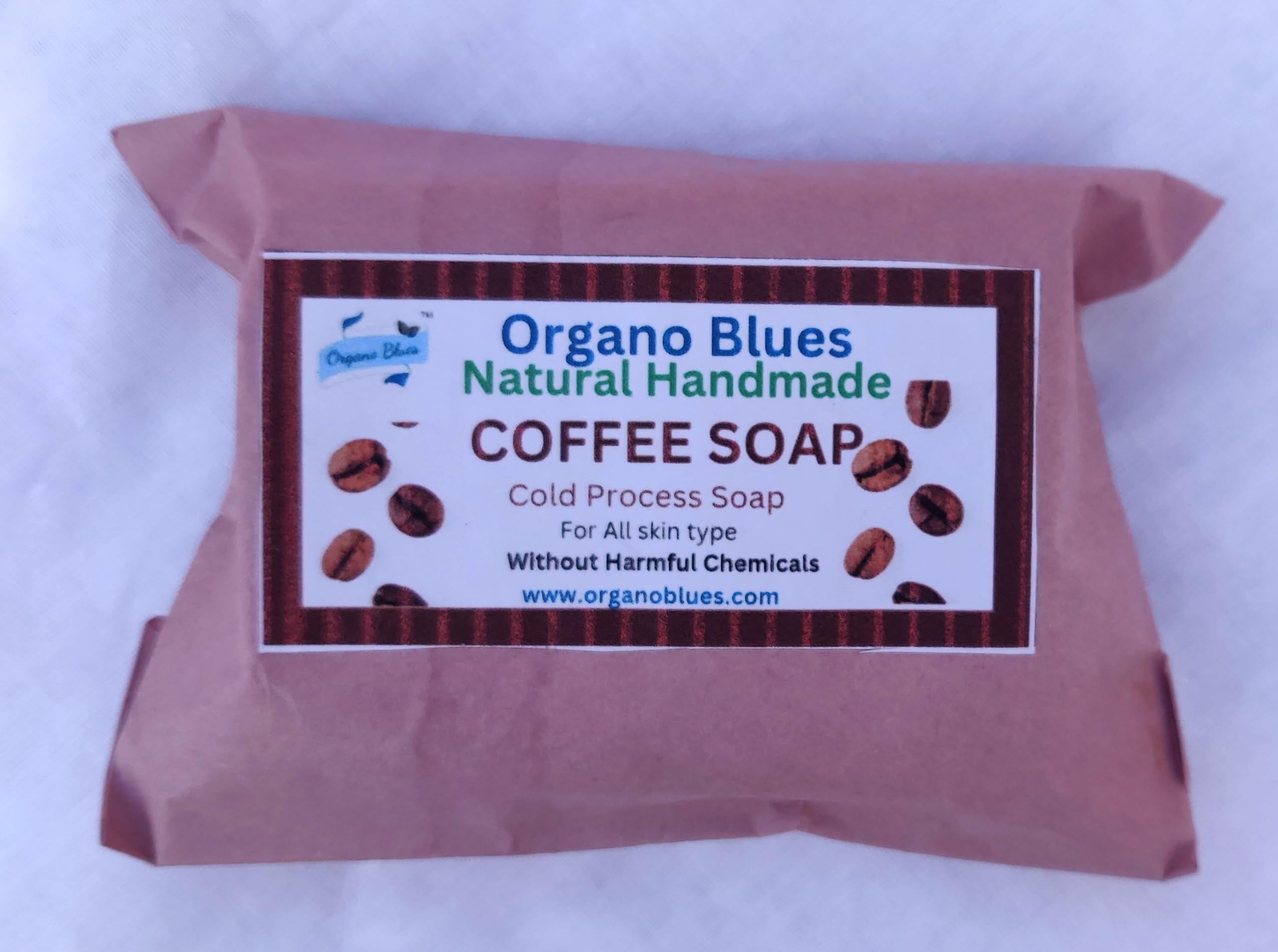 Organic Blues Coffee Soap - Exfoliating Natural Handmade Cold Processed Bar Soap with Nourishing Ingredients (90g) - Perfect for Exfoliation, Skin Hydration & Spa Day Self-Care