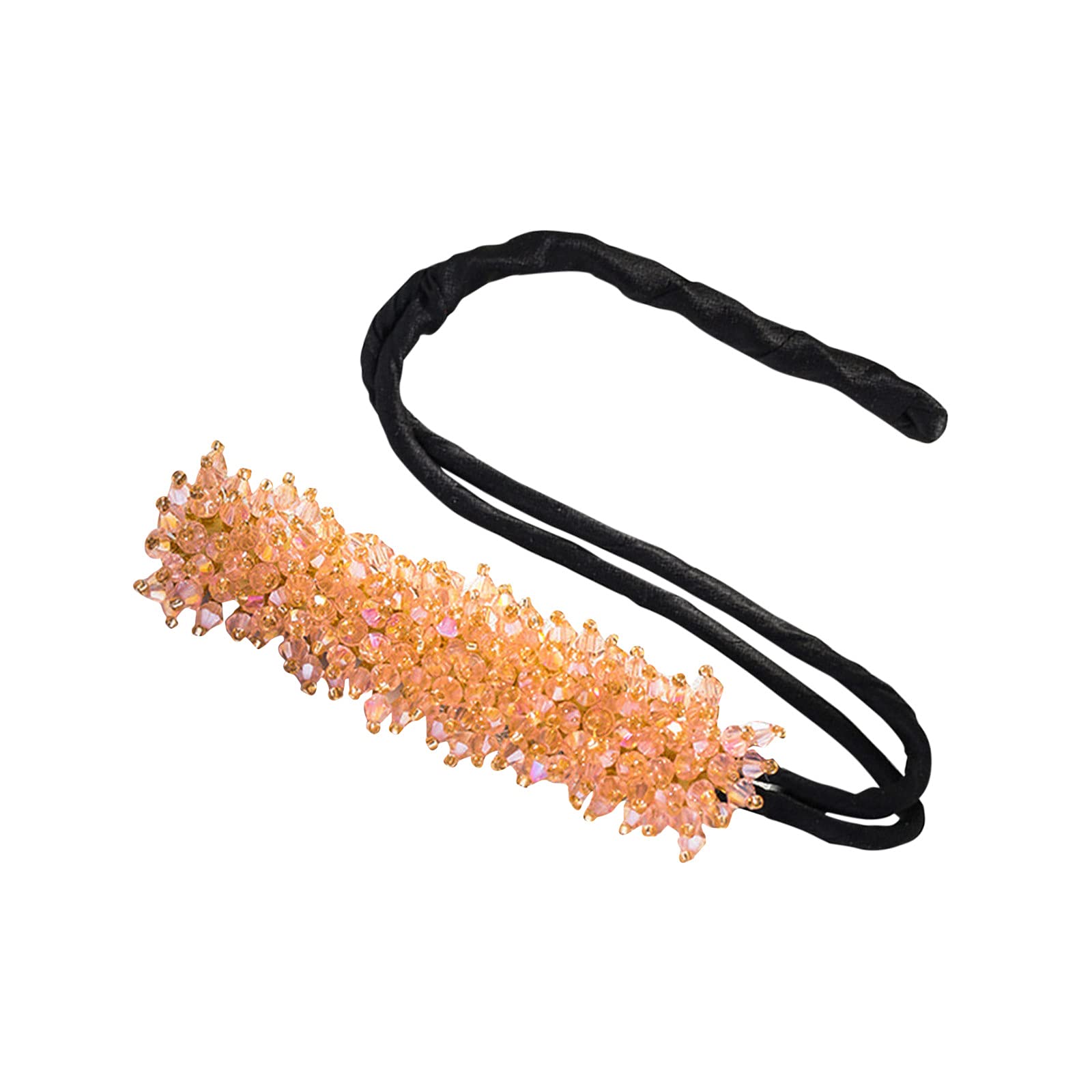 Sparkly Rhinestone Hair Clips for Women & Girls - Thick Hair Donut Bun Maker Accessories (Pink, One Size) - Perfect for Parties, Weddings & Everyday Styling