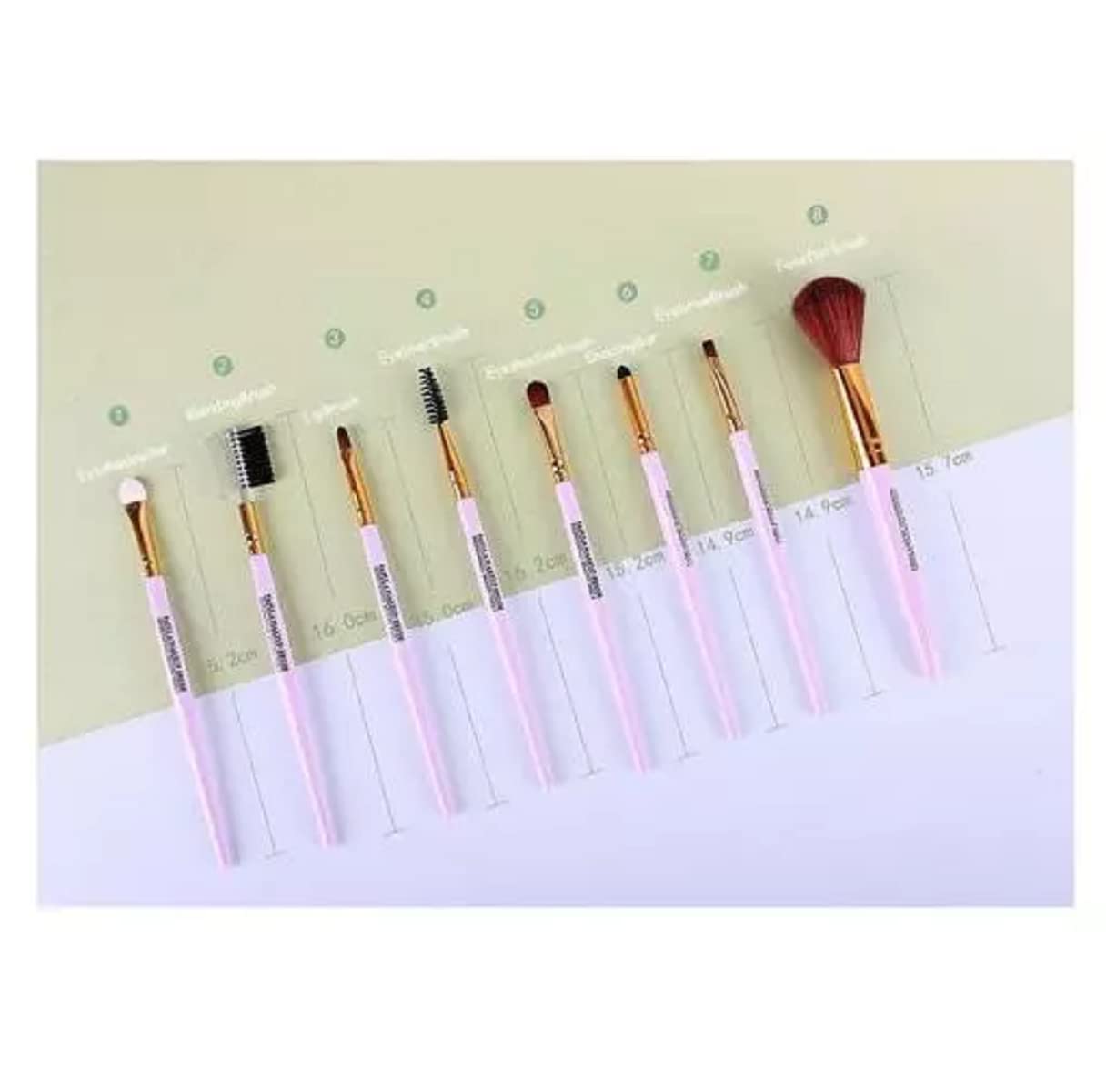 ZAUKY 8-Piece Professional Makeup Brush Set - Foundation Brush, Eyeshadow Brushes, Blending Brush, Powder Brush (Multicolor) - Perfect for Everyday Makeup, Contouring & Professional Makeup Application