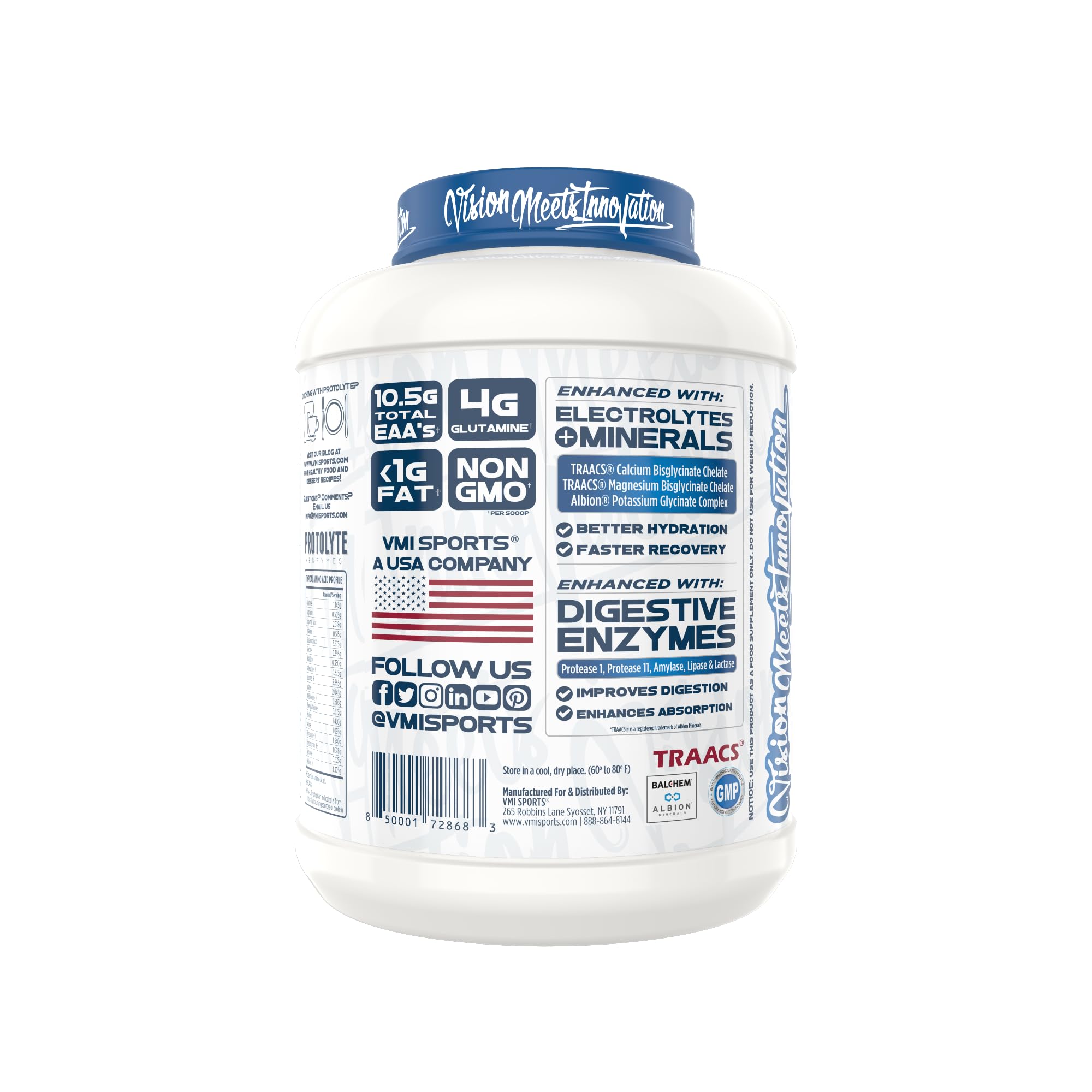 VMI Sports ProtoLyte Whey Isolate Protein Powder - Low Calorie, Non-GMO Whey Protein for Weight Loss & Muscle Gain with Digestive Enzymes | Cinnamon Crunch Flavor (4.6 lb) | Ideal for Post-Workout Recovery & Healthy Meal Replacement