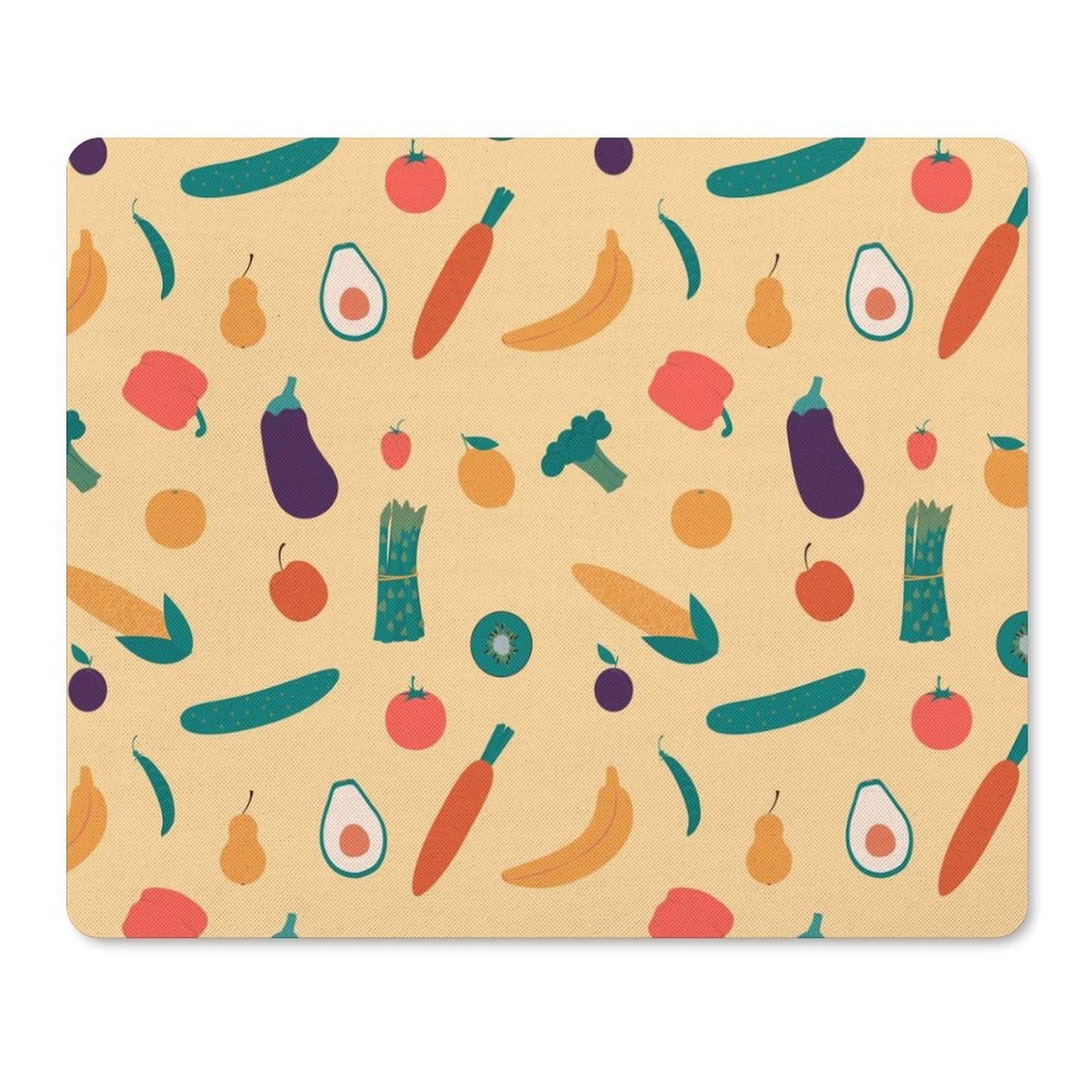 Vibrant Vegetables & Fruits Pattern Non-Slip Mouse Pad - Waterproof Gaming Mouse Mat for PC & Laptop - Durable Office & Home Desk Accessory (18x22cm) - Perfect for Work, Gaming & Decor