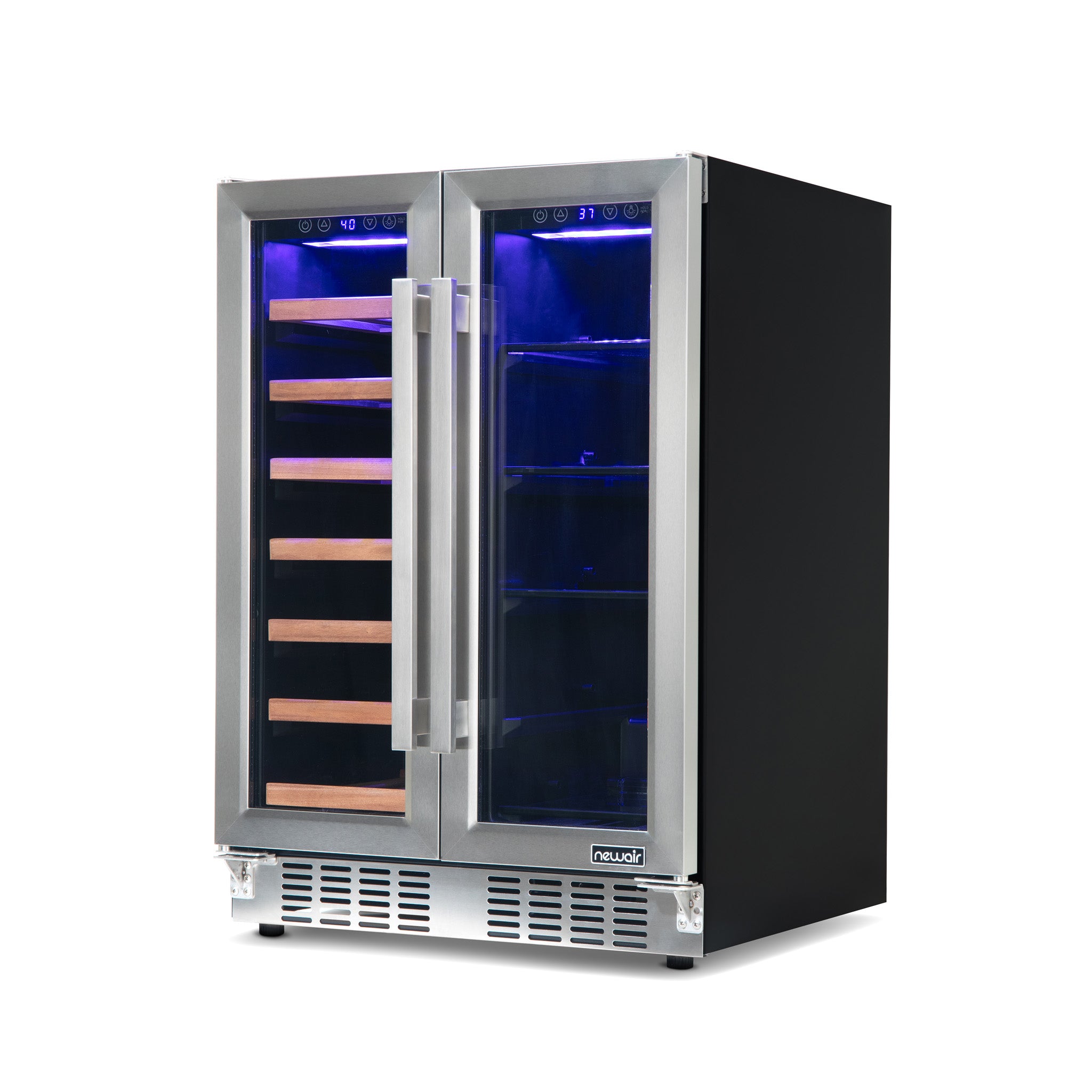 Newair® 24 Inch Dual Zone Wine and Beverage Cooler with French Doors - Perfect for Home Bars, Restaurants, and Wine Cellars