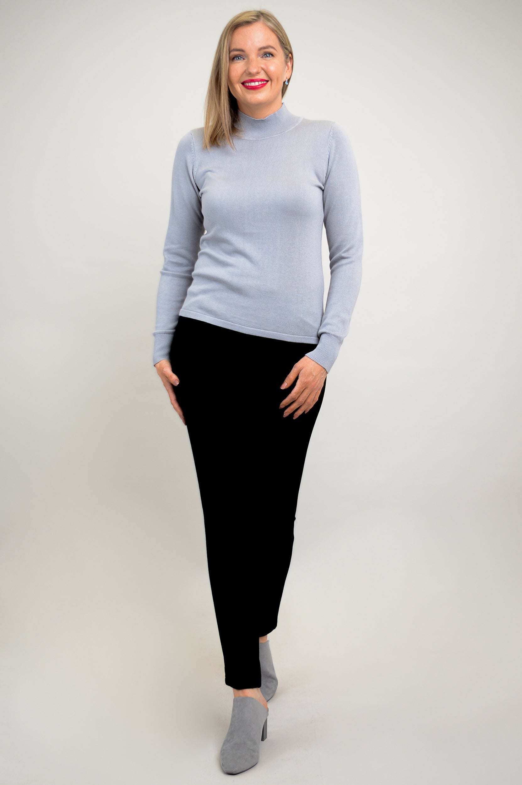 Premium Cameron Sweater for Women - Soft Bamboo Cotton Blend in Sleet Grey - Cozy & Stylish for Fall & Winter Fashion