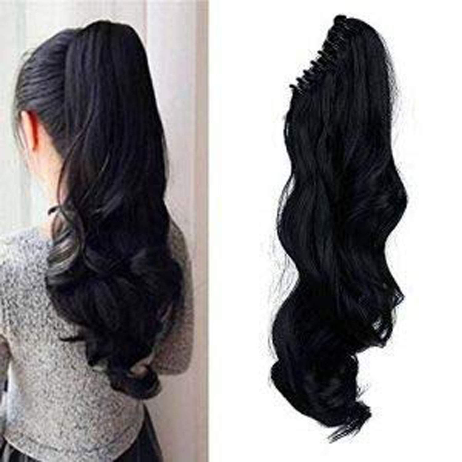 Maahal™ Clutcher Step Cutting Ponytail Hair Extension for Girls - 18