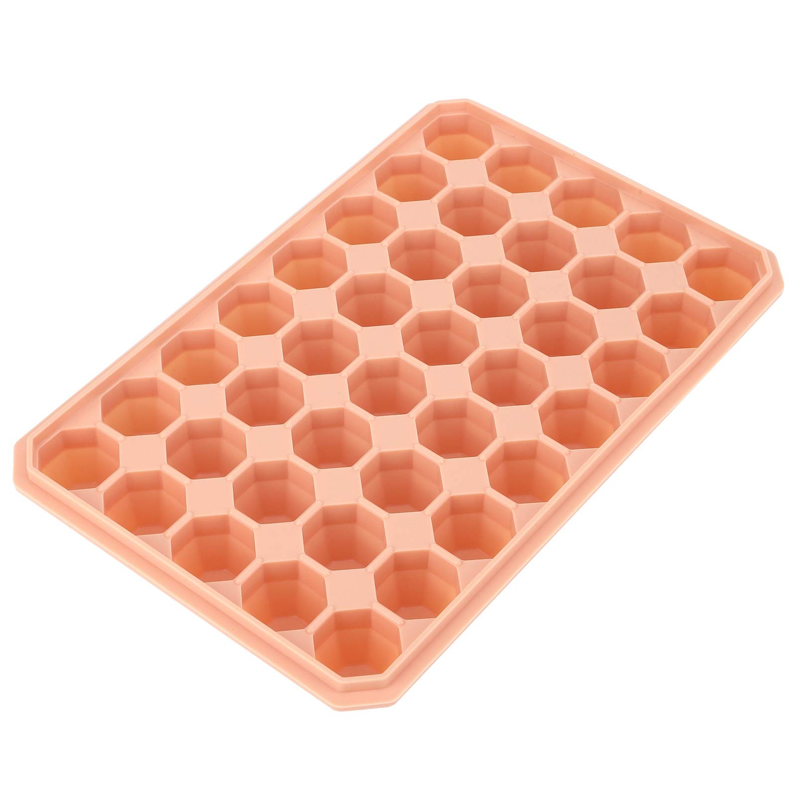 Heat-Resistant Silicone Ice Cube Tray with 40 Grids - Perfect for Ice Cubes, Chocolate Mousse, Pudding & Ice Cream (Sunset Orange) | Ideal for Cocktails, Beverages & Party Desserts