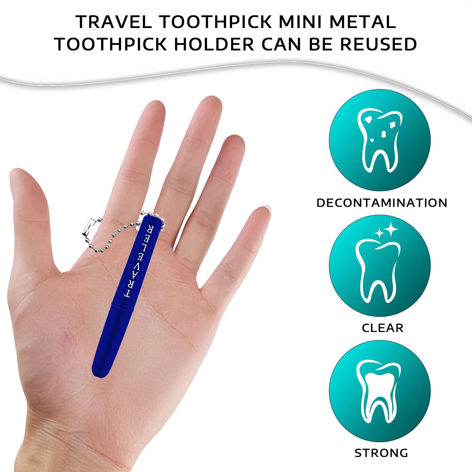 BLMHTWO 2-Piece Travel Dental Kit - Plaque Remover with Keychain & Case for On-the-Go Oral Care