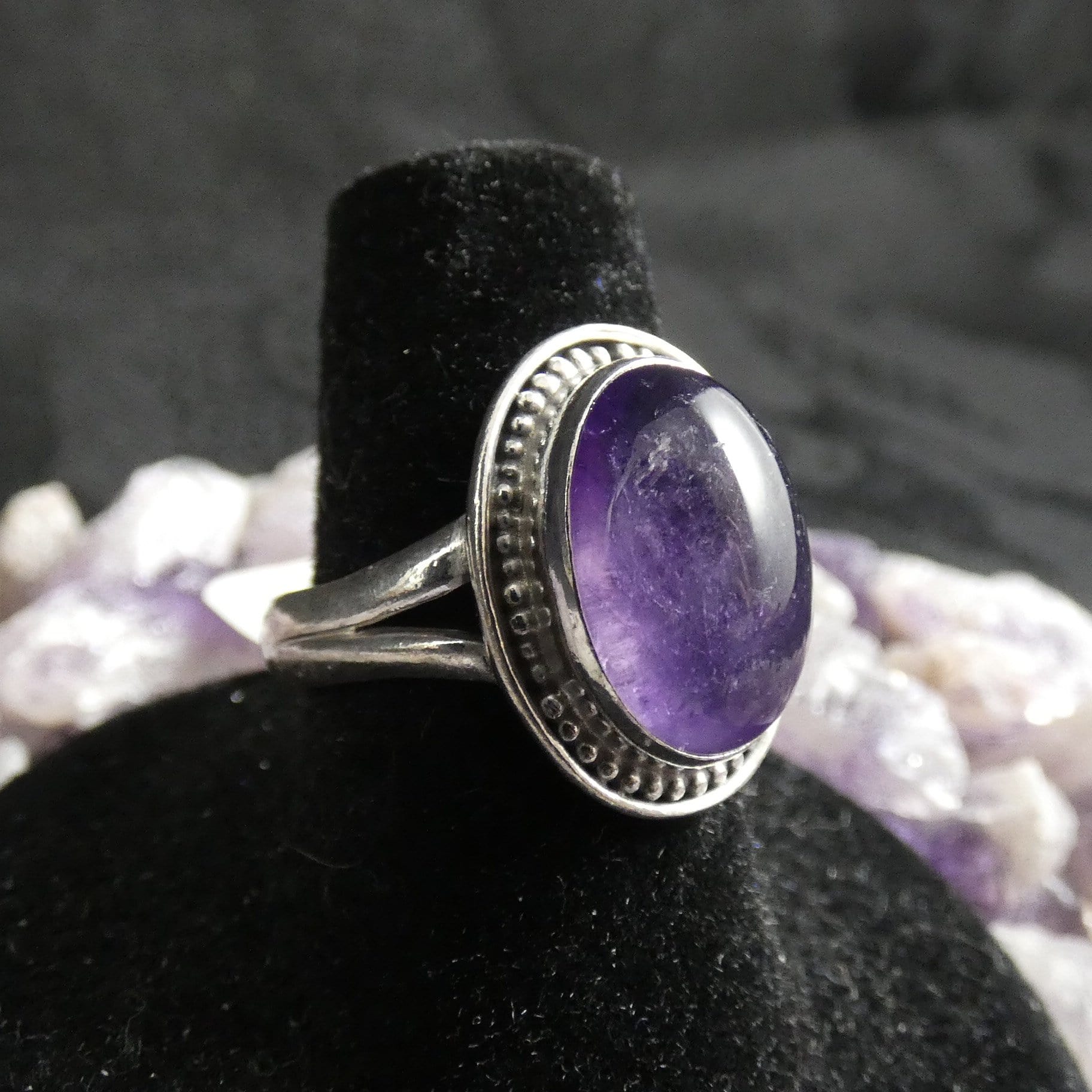 Natural Amethyst Sterling Silver Ring for Women Size 7.25 - Elegant Jewelry Gift for Birthday, Anniversary & Special Occasions