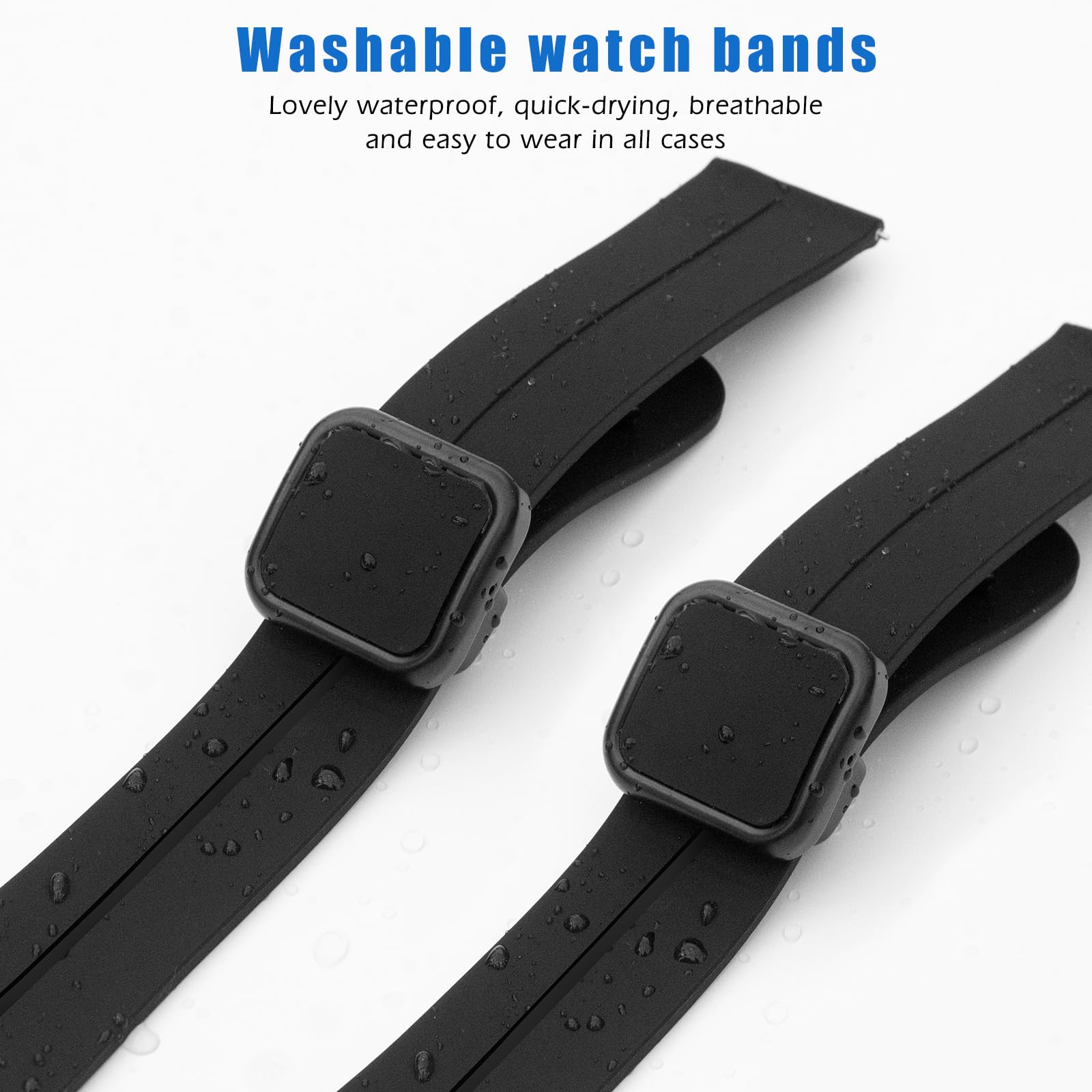 20mm 22mm Silicone Watch Band - Quick Release, Waterproof for Smartwatches - Perfect for Sports & Daily Wear
