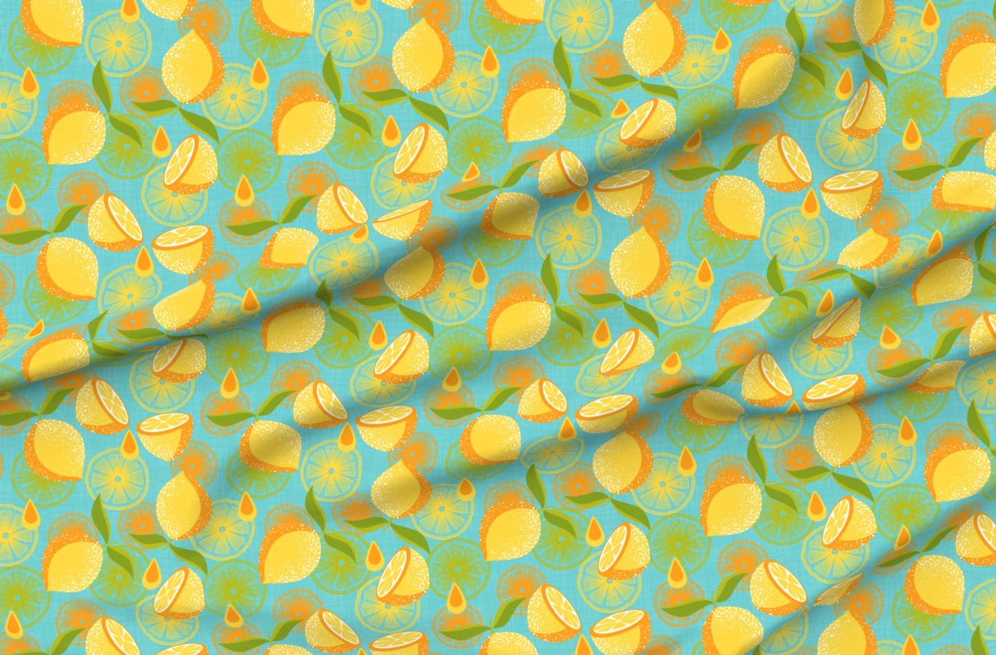 Lemon Pop Citrus Art Printed Minky Fabric by The Yard - Soft Plush Material for Sewing Baby Blankets, Quilt Backing & DIY Projects - Spoonflower Premium Fabric for Nursery Decor & Cozy Home Crafts