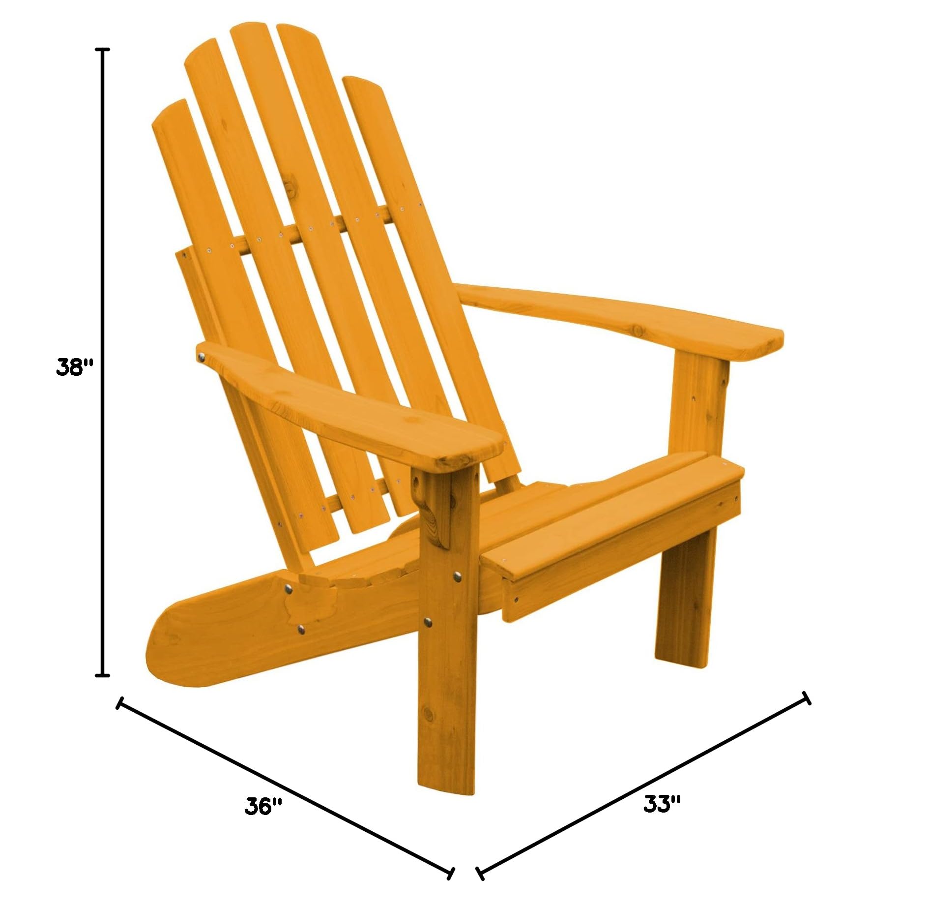 Premium Cedar Adirondack Chair by Furniture Barn USA - Natural Stain Finish | Outdoor Patio, Garden, Poolside & Deck Relaxation Furniture