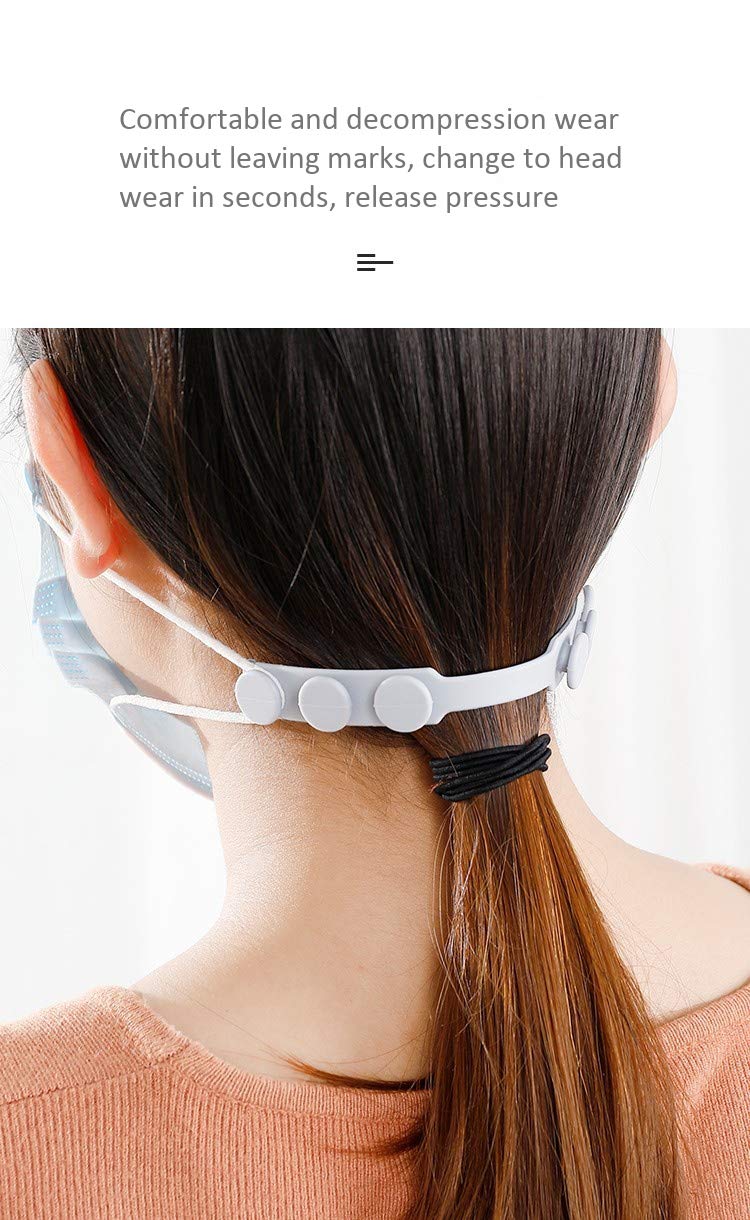 4-Pack Silicone Mask Extenders - Adjustable Ear Savers for Comfortable Face Mask Wear, Anti-Tightening Straps to Prevent Ear Pain, Soft Hook Buckle for Secure Fit - Perfect for Healthcare Workers, Travel & Daily Use
