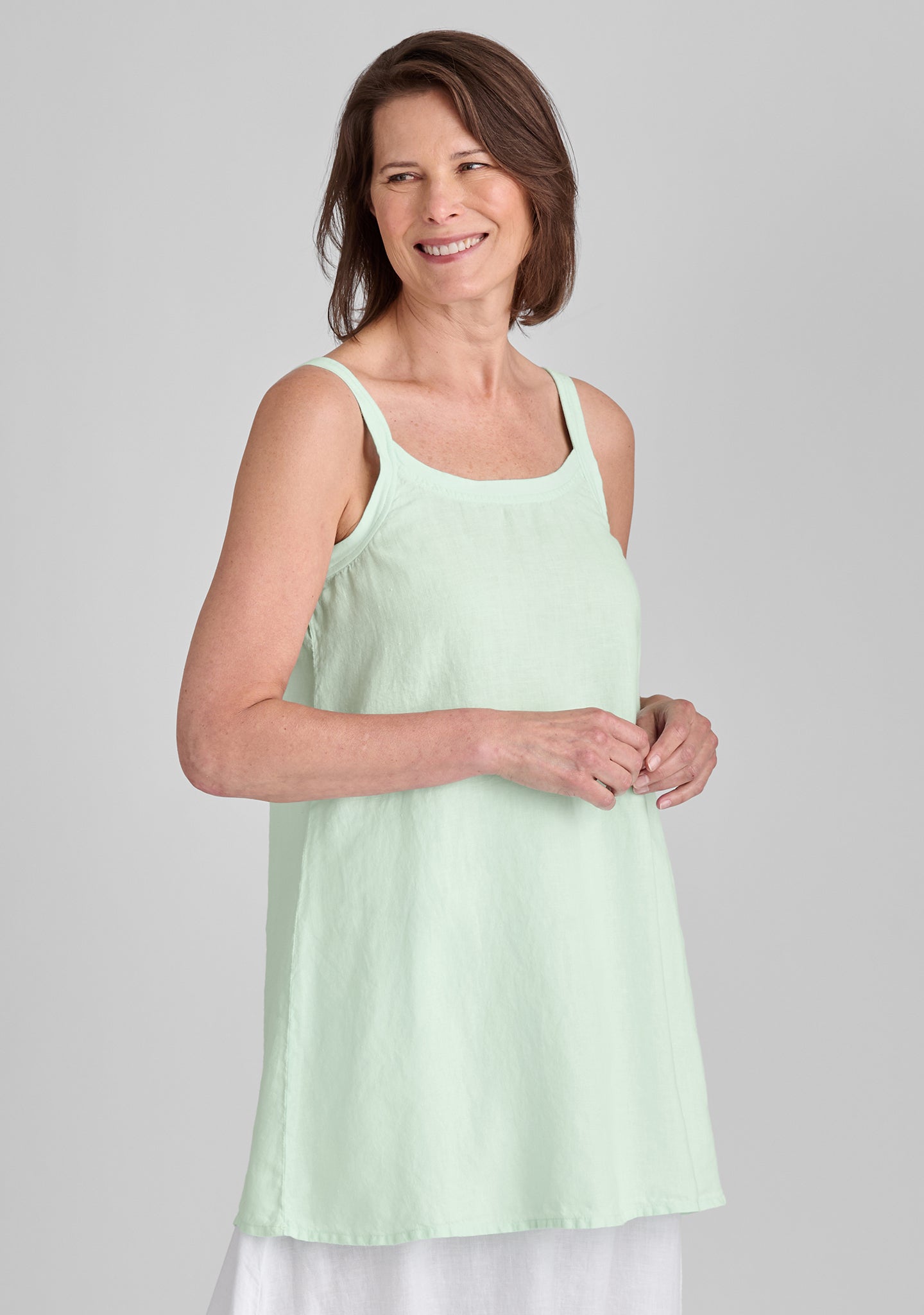 Upward Tunic Linen Tank Top - Women's Breathable Summer Blouse for Casual Wear, Beach Outfits & Boho Style