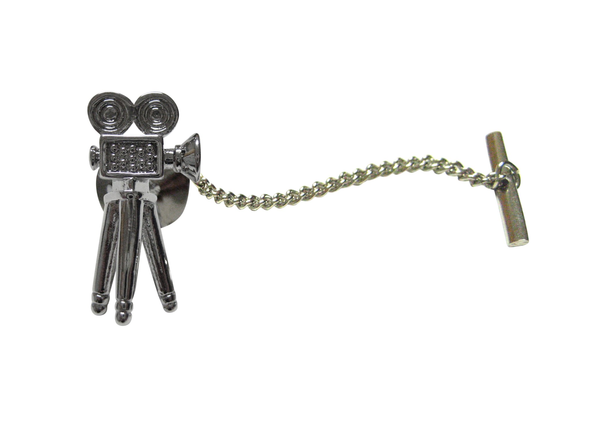 Vintage Retro Film Camera Tie Pin - Classic 8mm Movie Camera Lapel Pin for Men - Perfect for Suits, Weddings, and Formal Events