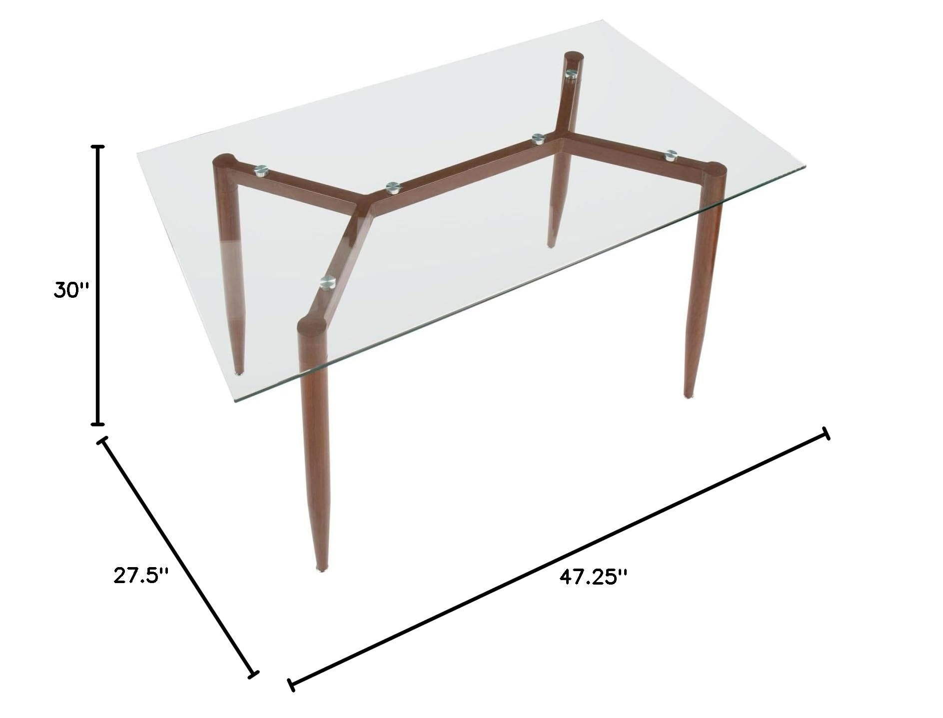 LumiSource Clara Dining Table - 4-Person Rectangle Kitchen Table, Small Space-Saving Dinette Table for Breakfast Nook, Apartment, or Compact Dining Area