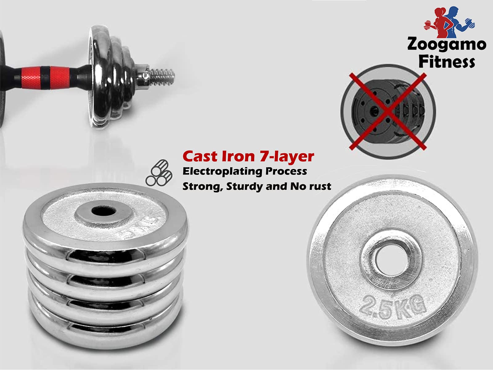 Adjustable Dumbbells Set 5-66Lbs Cast Iron Free Weights with Connecting Rod - Convertible to Barbell for Home Gym, Strength Training & Fitness - Perfect for Men & Women Workouts, Full-Body Exercise & Weightlifting