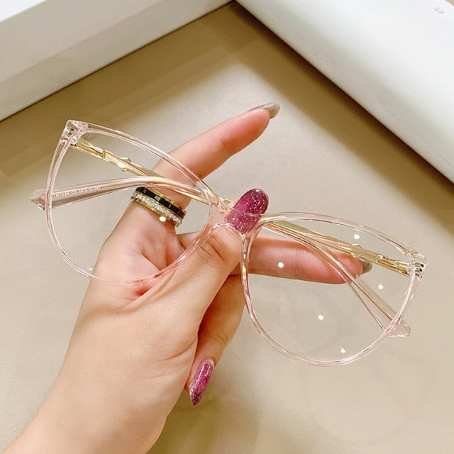 Stylish Winni Clear Cat Eye Glasses Frames for Women - Trendy Transparent Eyewear for Fashion & Reading - Perfect for Office, Dating & Daily Wear